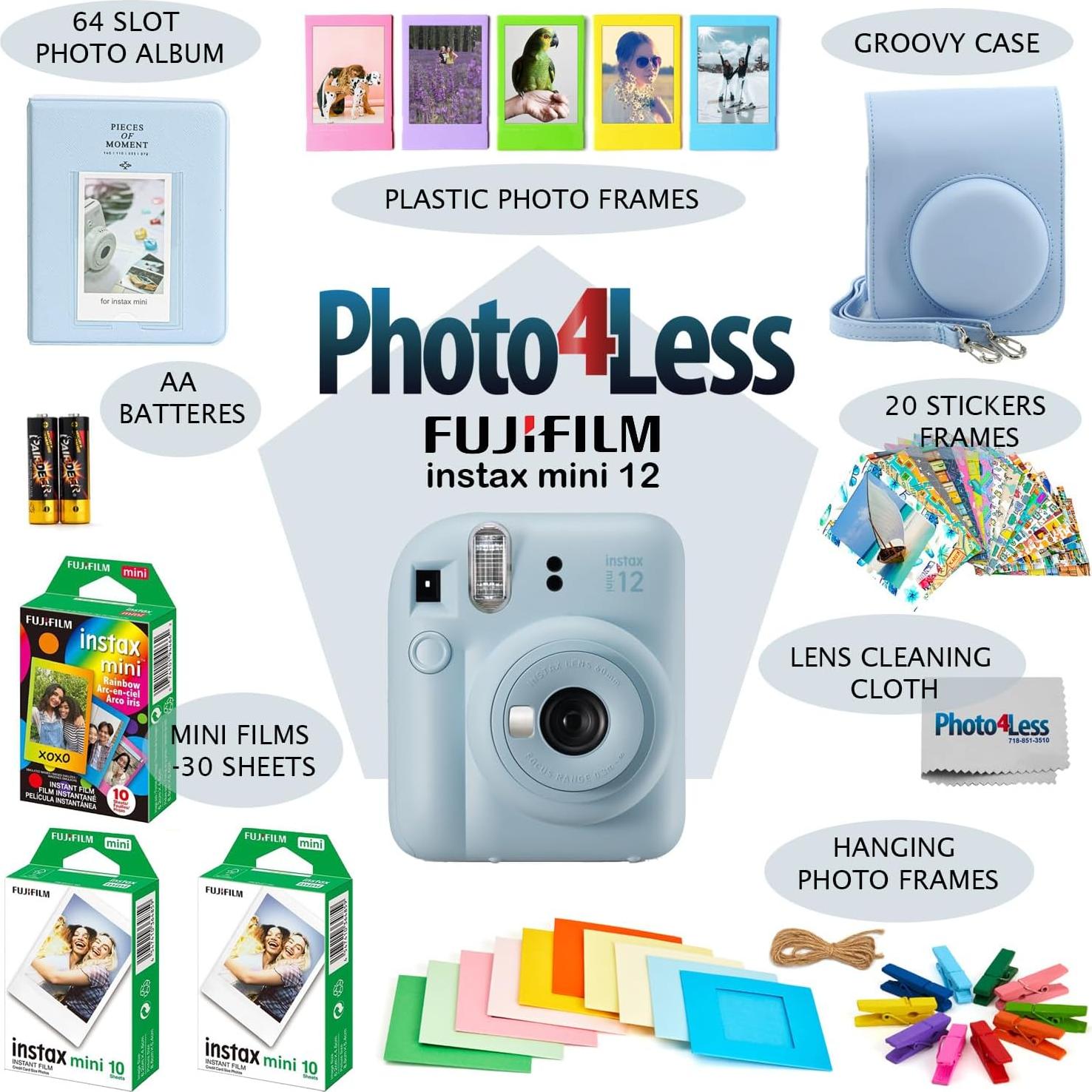 Cámara Instantánea Fujifilm Instax Mini 12 Azul Pastel + Accesorios