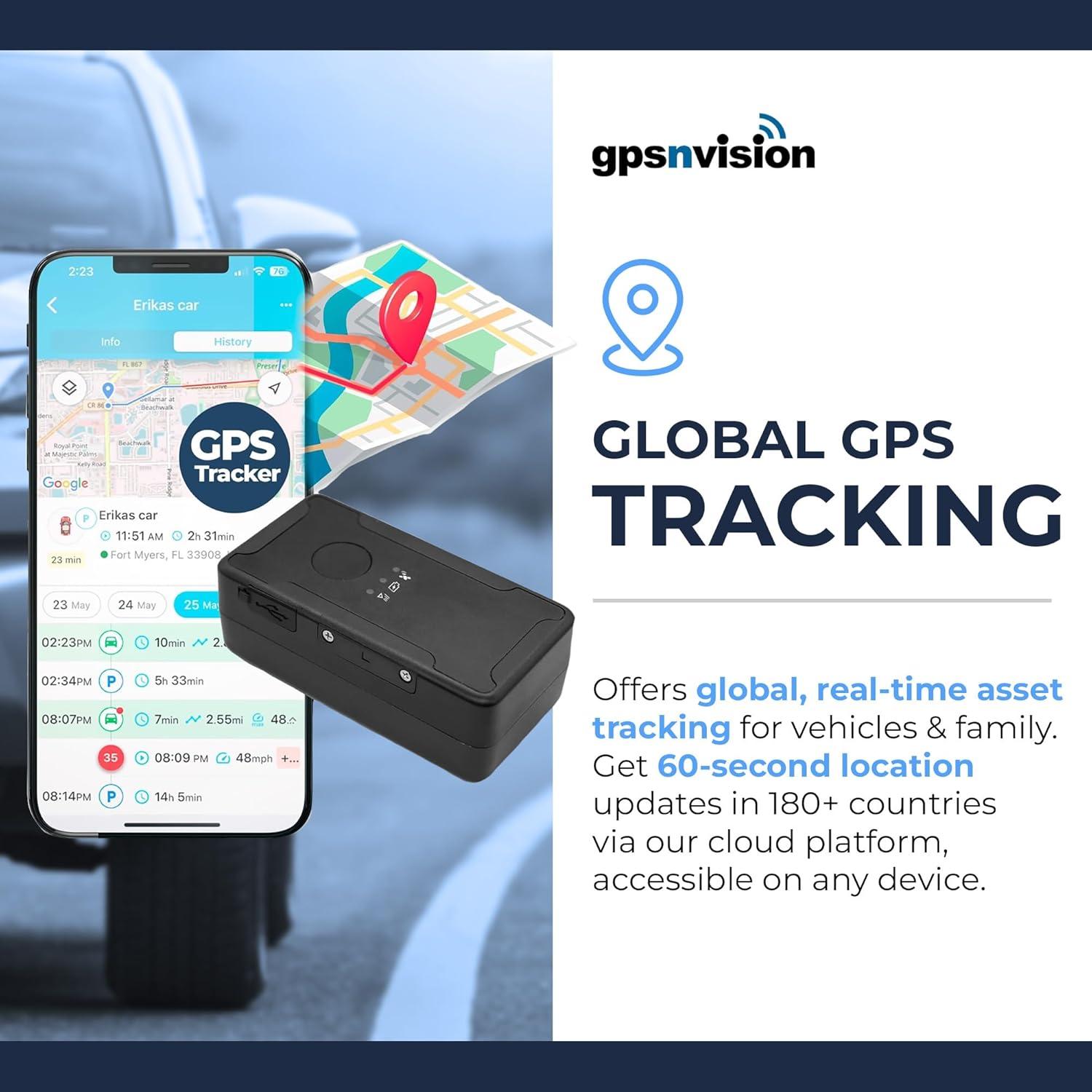 Rastreador GPS Magnético Gpsnvision para Vehículos - 1 Mes Batería