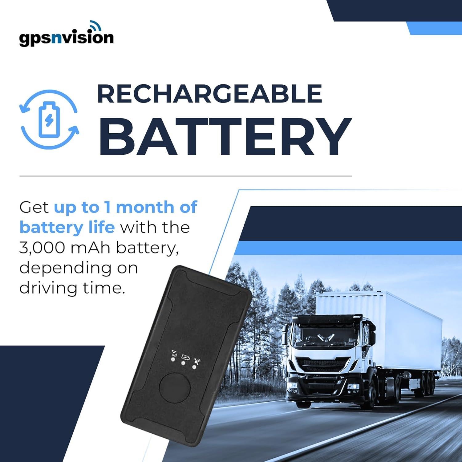 Rastreador GPS Magnético Gpsnvision para Vehículos - 1 Mes Batería