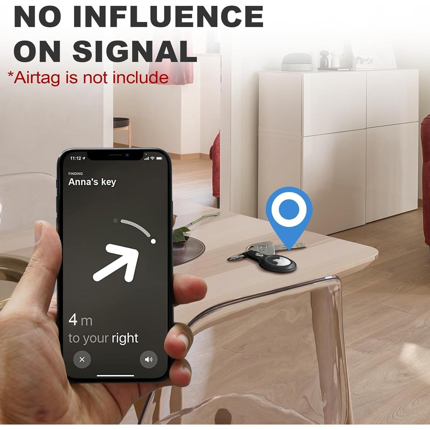 for Air Tag Keychain for Airtags Holder, Protective Leather for Airtags Case Tracker Cover with Air Tag Holder, for Airtag Key Ring Compatible with AirTag Dog Collar, Multi-Color