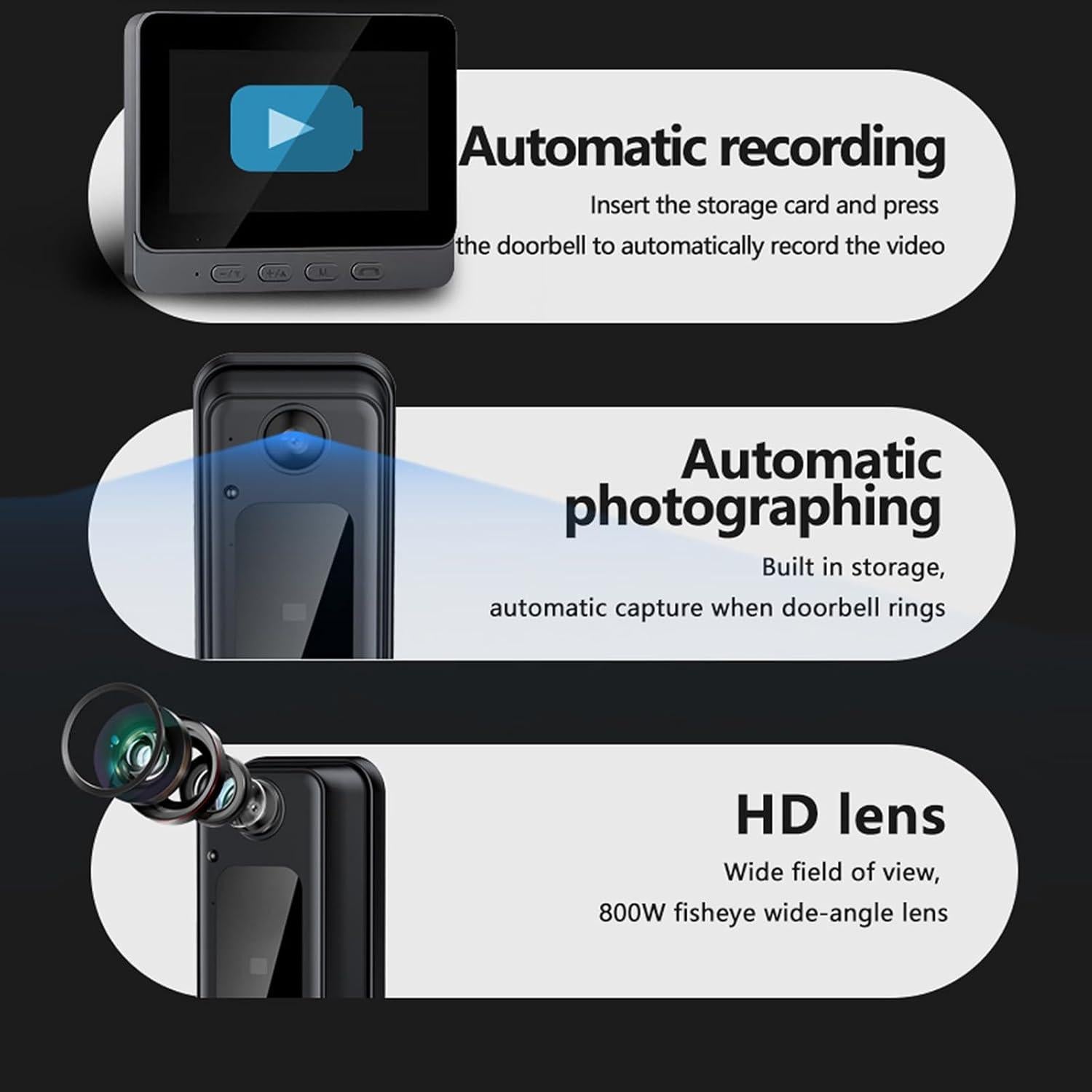 Intercomunicador de Video Diyeeni 8MP 170° con Pantalla 4.3"
