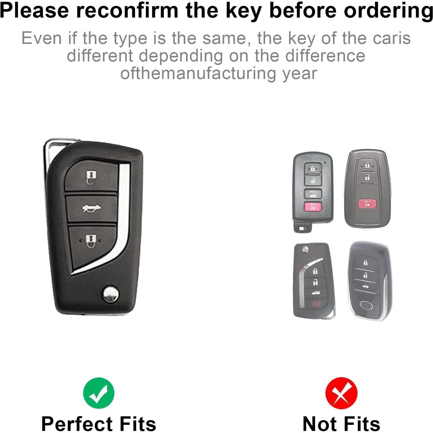 for Toyota 3 Buttons Key Fob Cover, Soft TPU Keys Protector Bling Key Fob Keychain for Fortuner Tundra Camry RAV4 Highlander Corolla Smart Key, Gold Pink