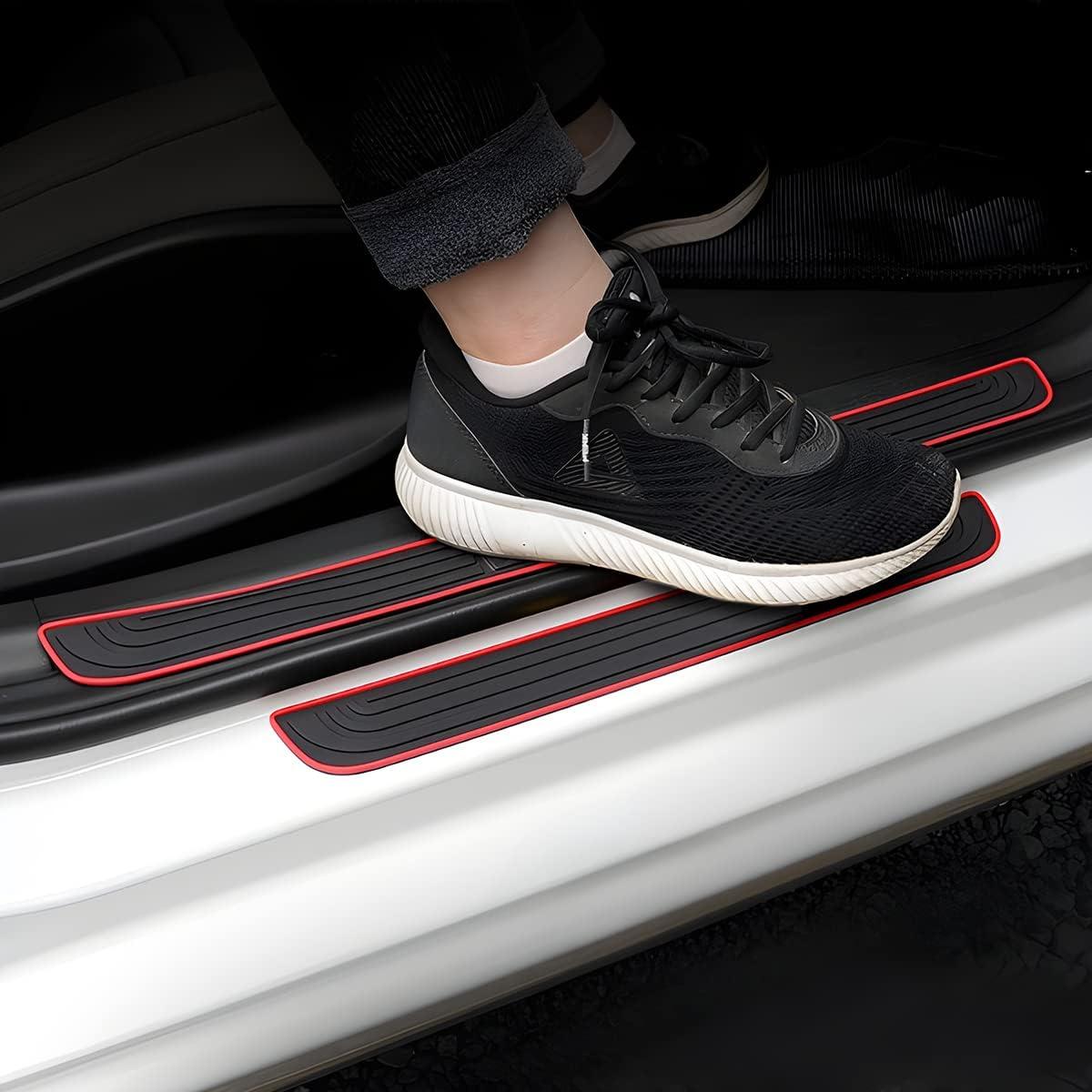 4 Protectores de Umbral de Puerta BLAU GRUN Negro/Rojo