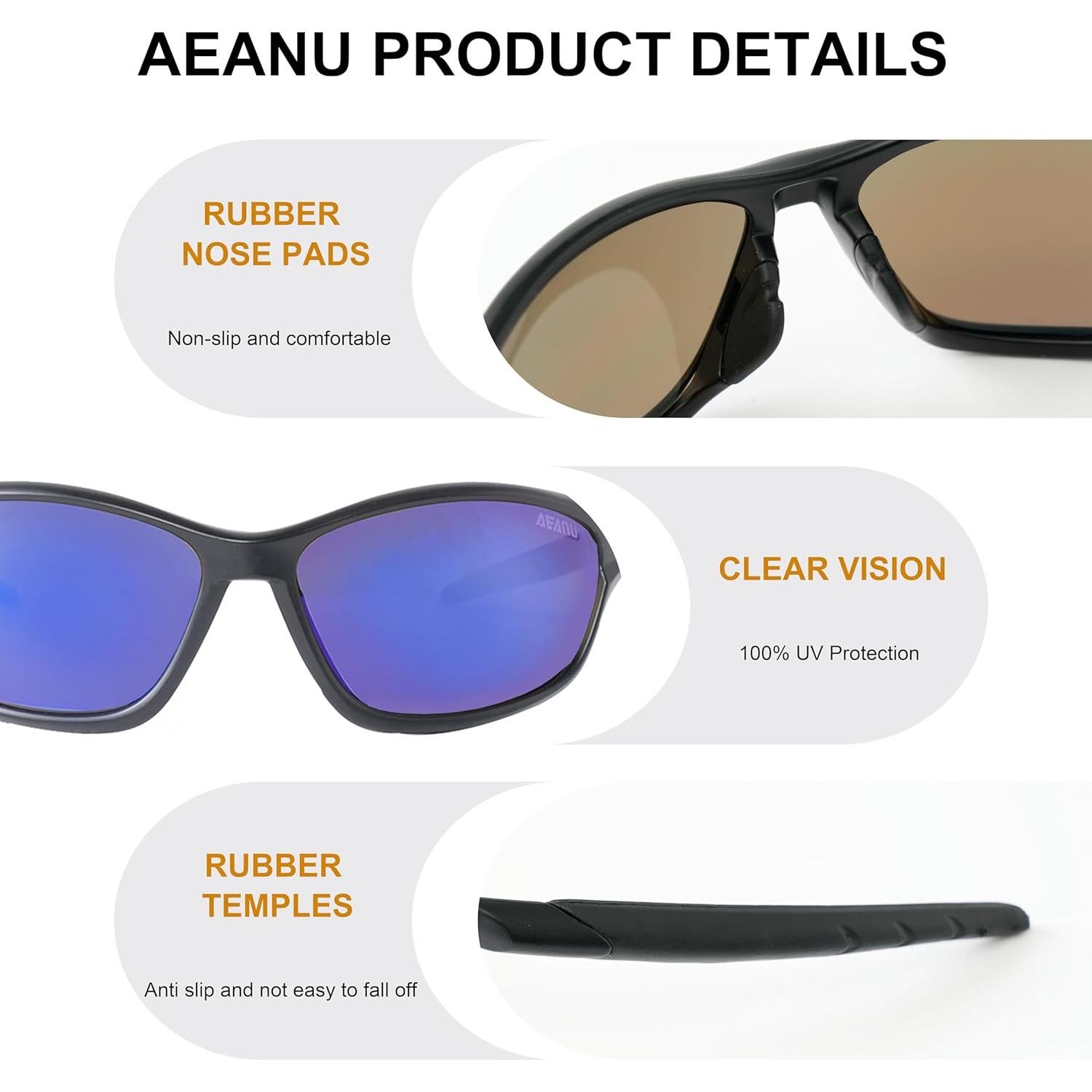 Paquete de 2 Gafas de Sol Deportivas UV400 Unisex Amarillo