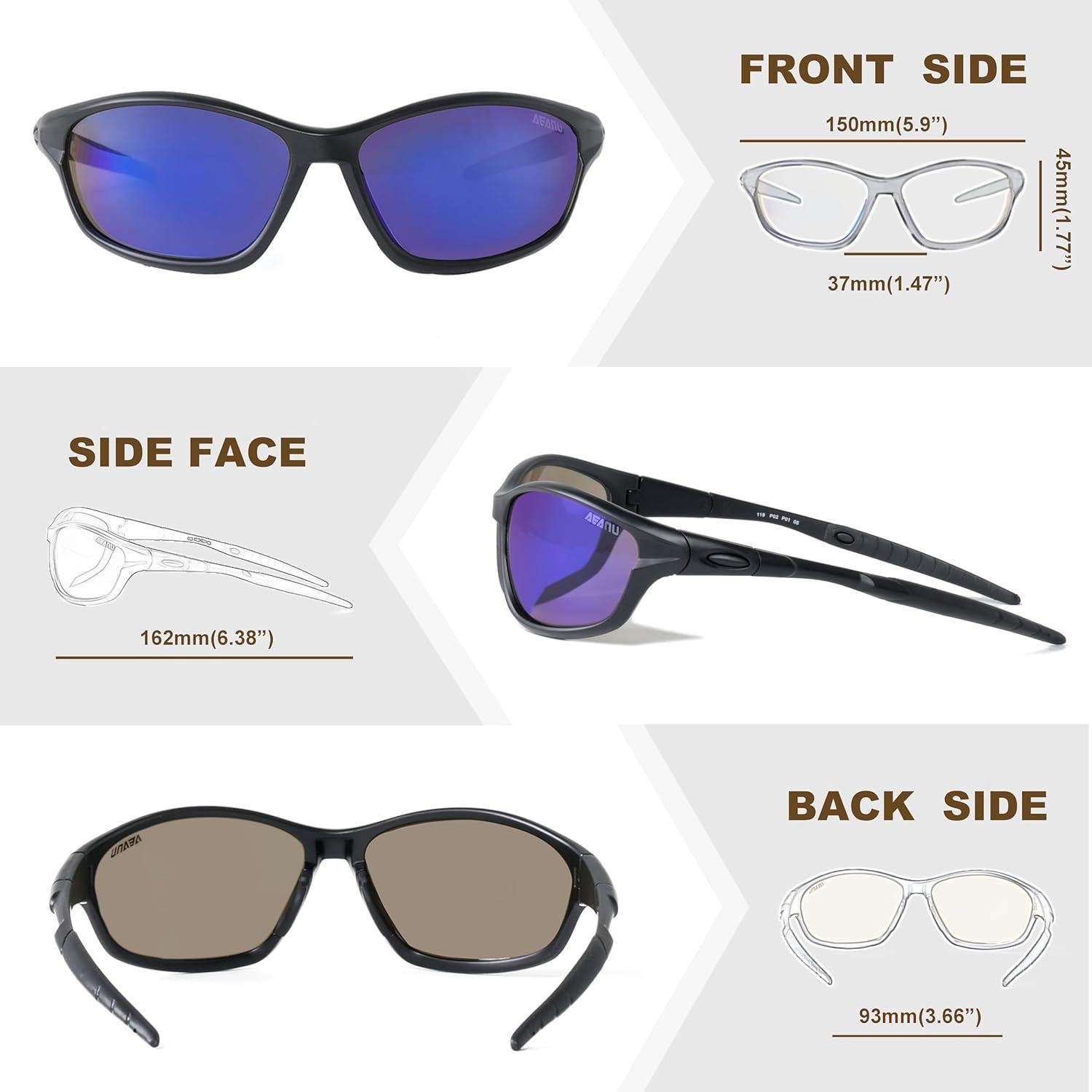 Paquete de 2 Gafas de Sol Deportivas UV400 Unisex Amarillo