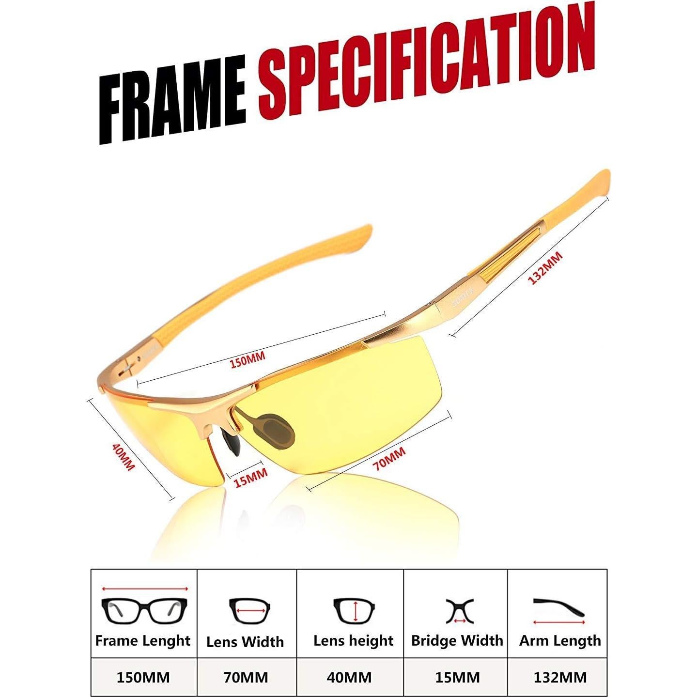 Gafas de Visión Nocturna SOXICK Amarillas Polarizadas UV