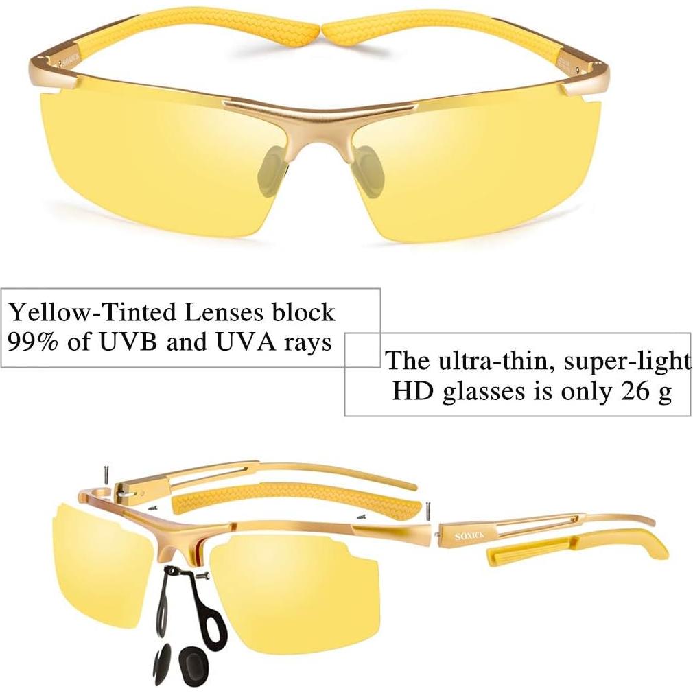 Gafas de Visión Nocturna SOXICK Amarillas Polarizadas UV