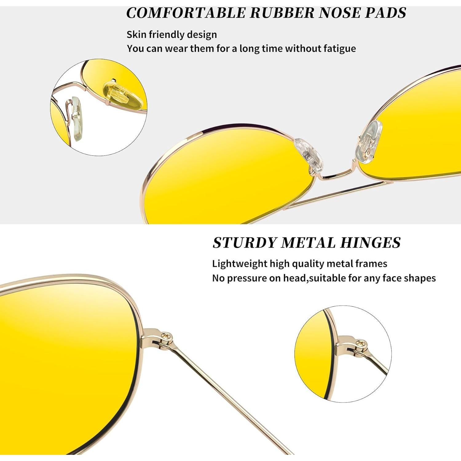 Gafas de sol Joopin aviación UV400 doradas amarillas