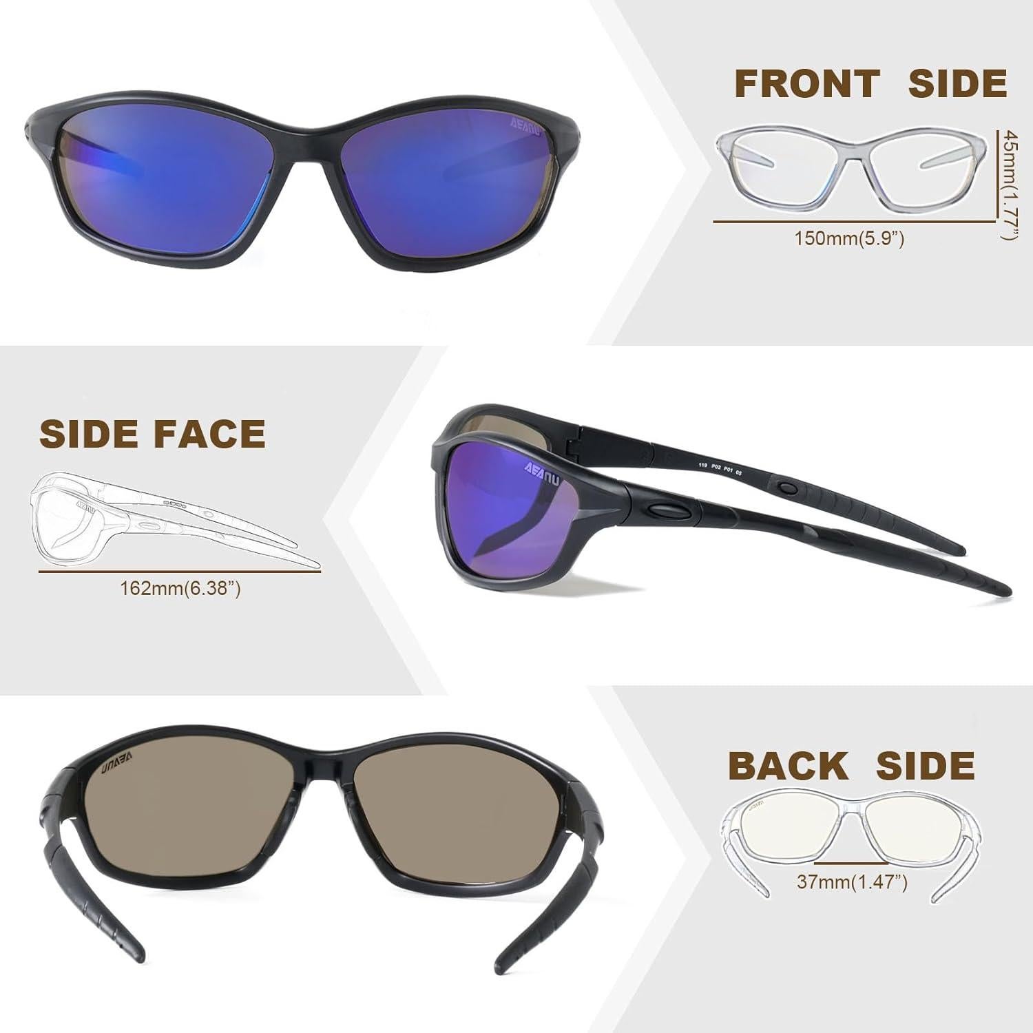 Gafas de Sol Deportivas UV400 Unisex Amarillo/Negro-Rojo