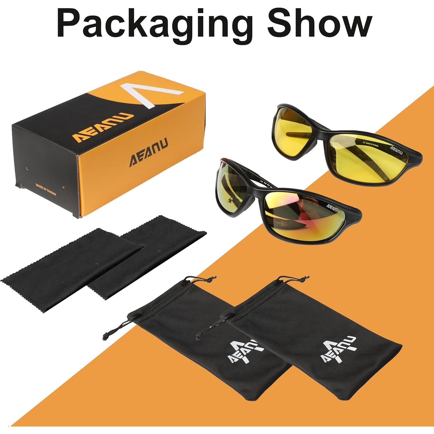 Gafas de Sol Deportivas UV400 Unisex Amarillo/Negro-Rojo