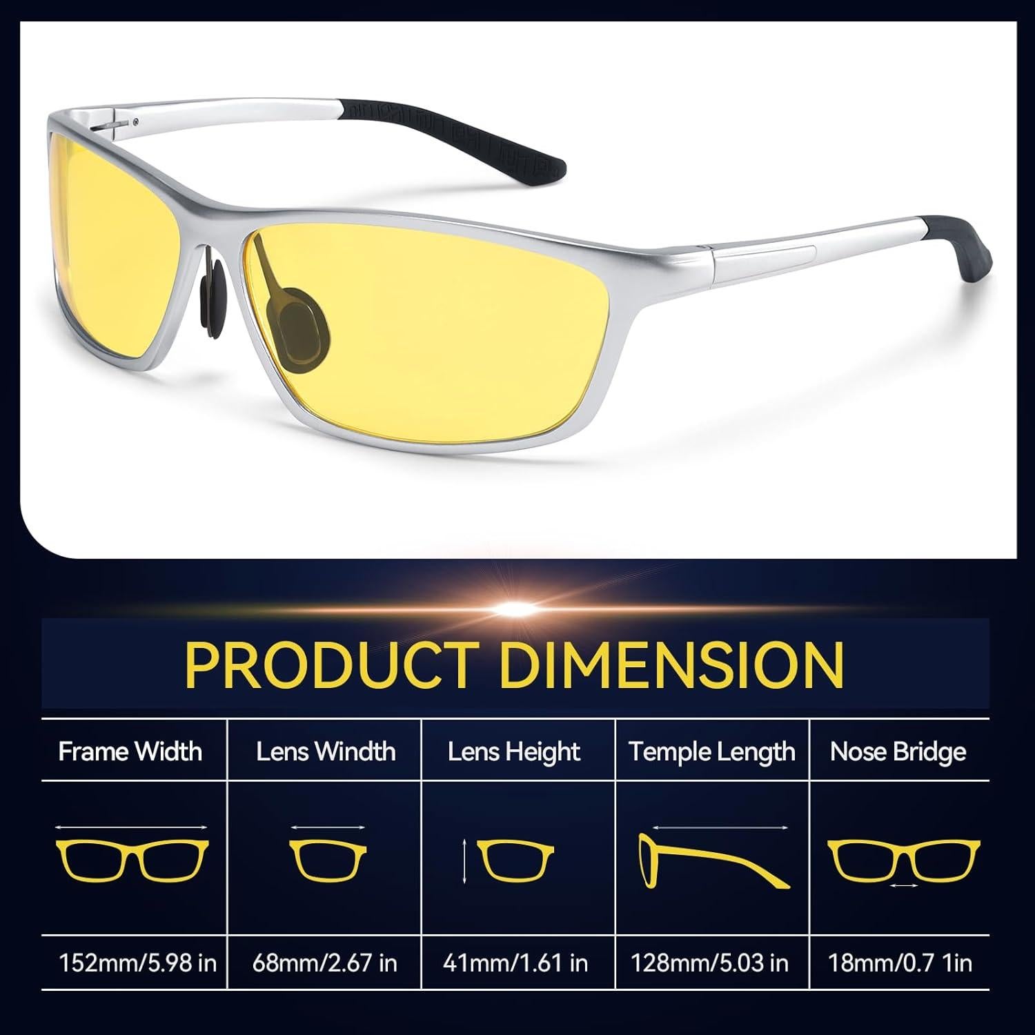 Gafas Nocturnas Dollger DG51401 Polarizadas UV400 Amarillas