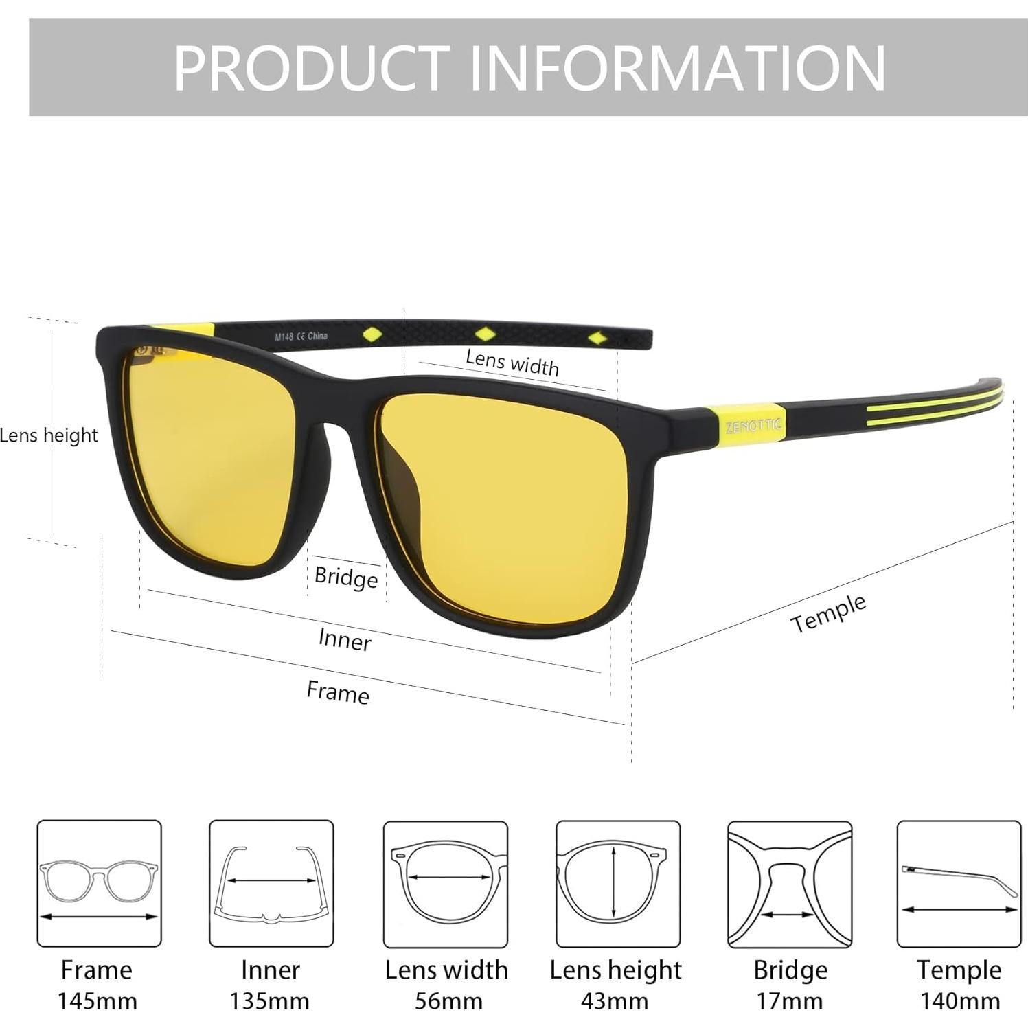 Gafas de sol polarizadas ZENOTTIC TR90 para hombres UV400