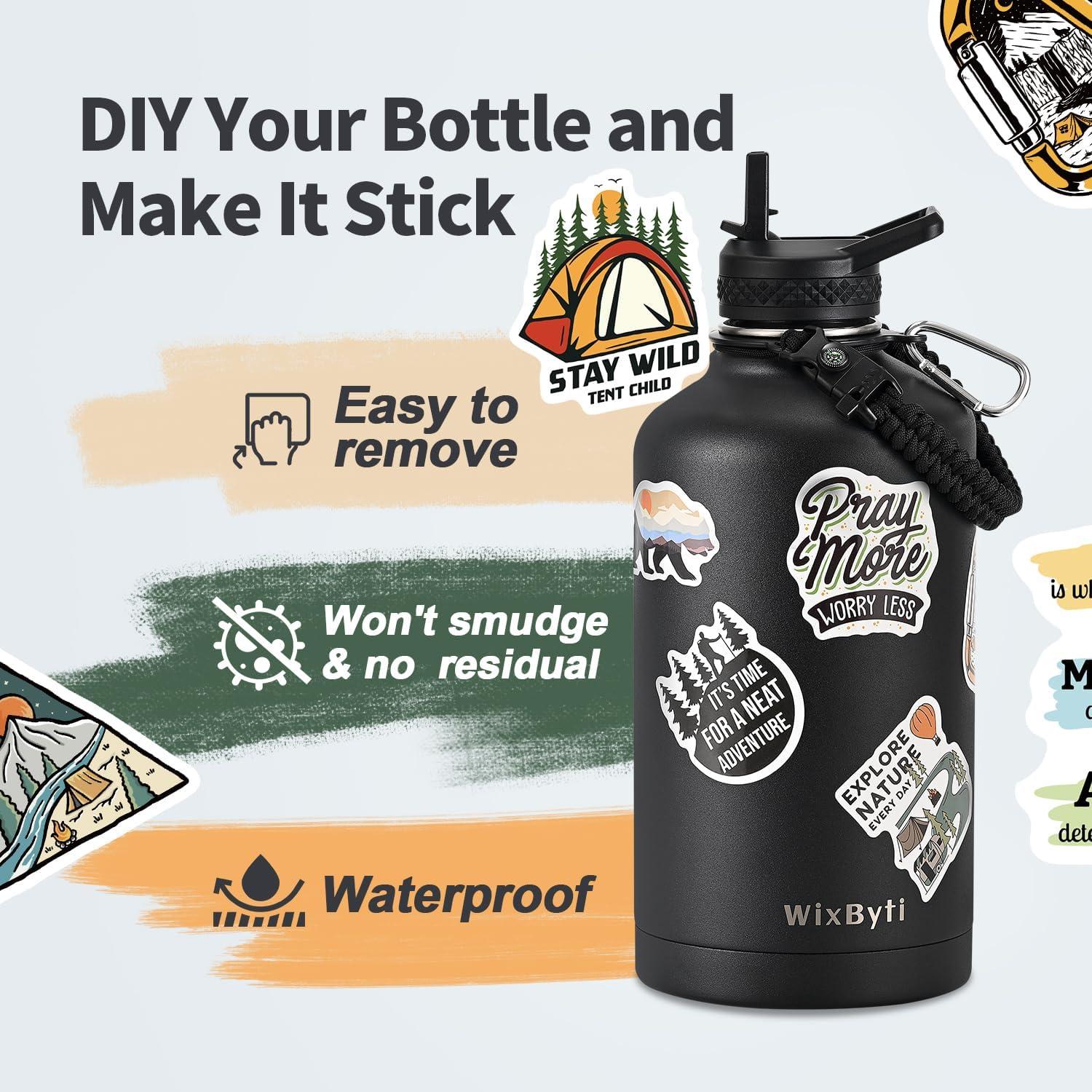 Botella de Agua Aislada WixByti 128oz Acero Inoxidable