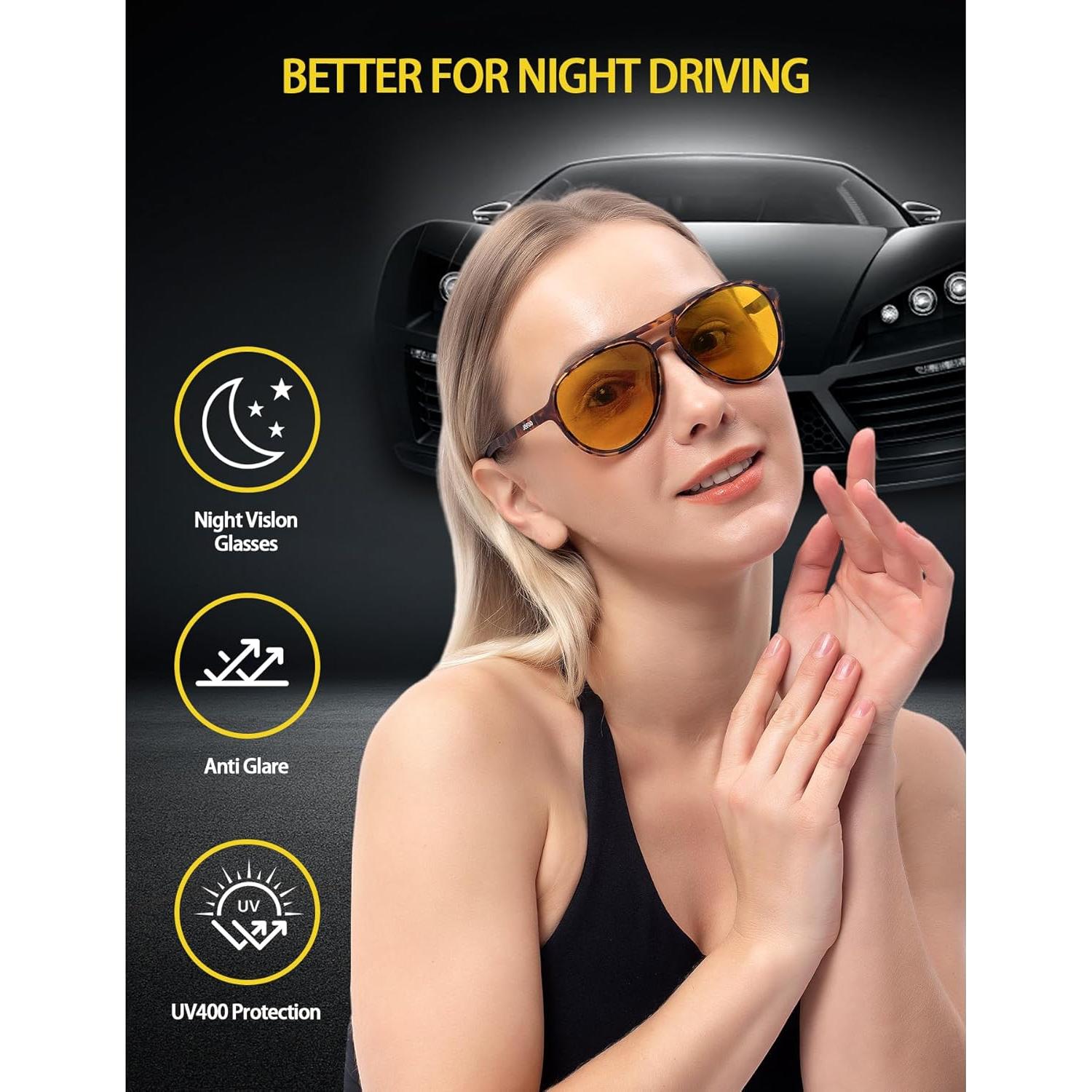 Gafas de Visión Nocturna Jefoo Antirreflejo Lentes Amarillos