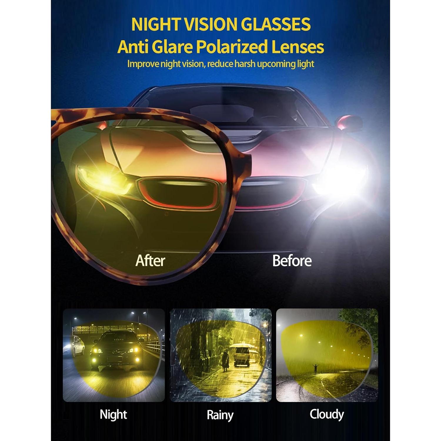 Gafas de Visión Nocturna Jefoo Antirreflejo Lentes Amarillos