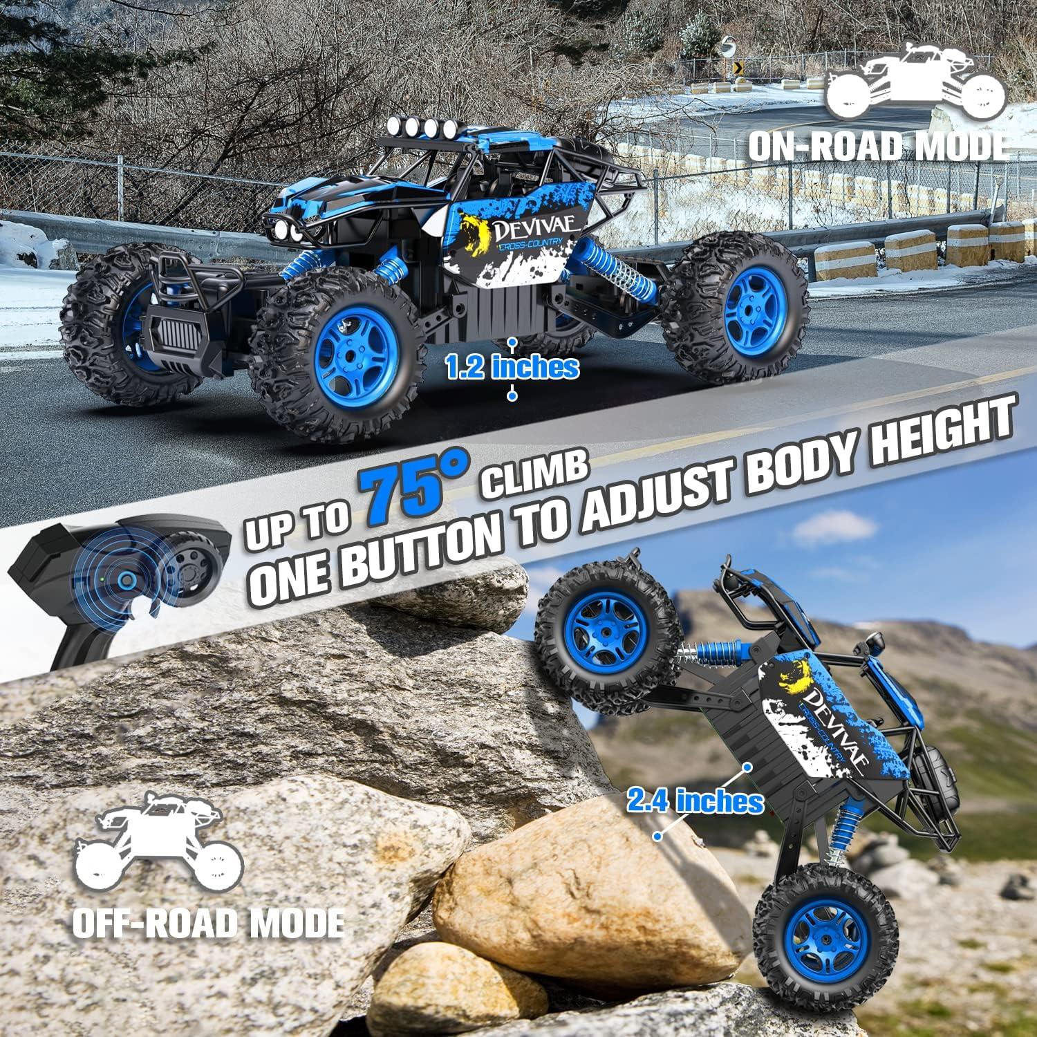 Coche RC 1:12 CROBOLL 4WD Monstruo Azul 60 min Batería