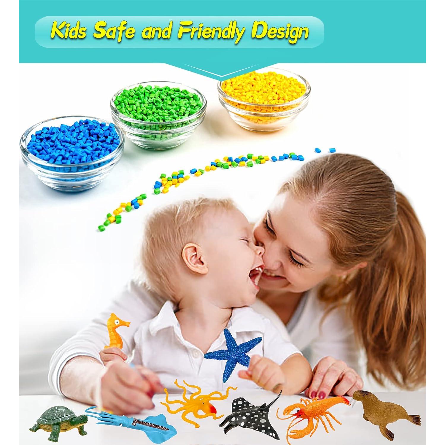 Ocean Sea Animal Figures, 12 Pack Realistic Soft Plastic Bath Toys for Toddlers, Kids, Boys, and Girls