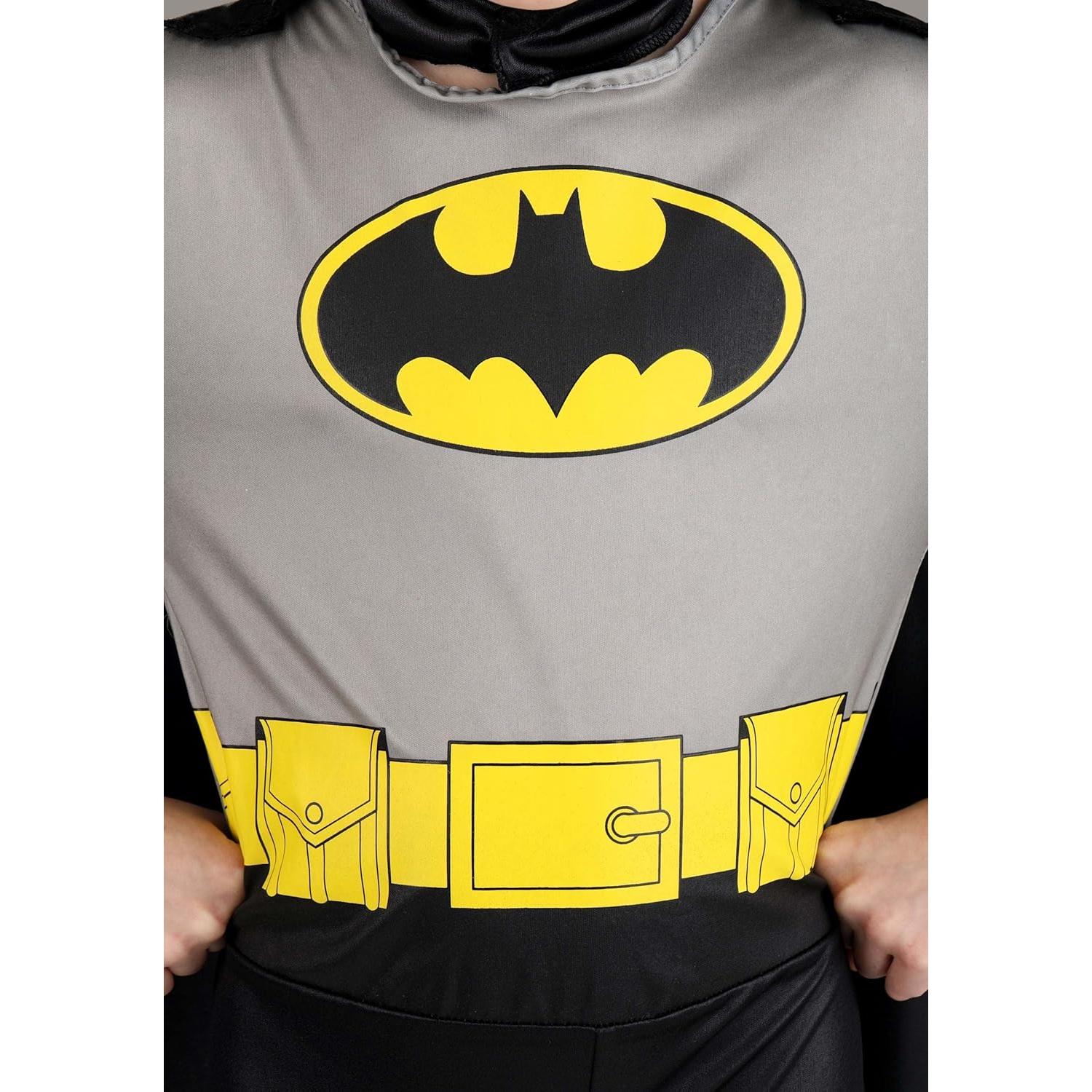 Disfraz Clásico de Batman para Niños - Traje Musculoso con Capa