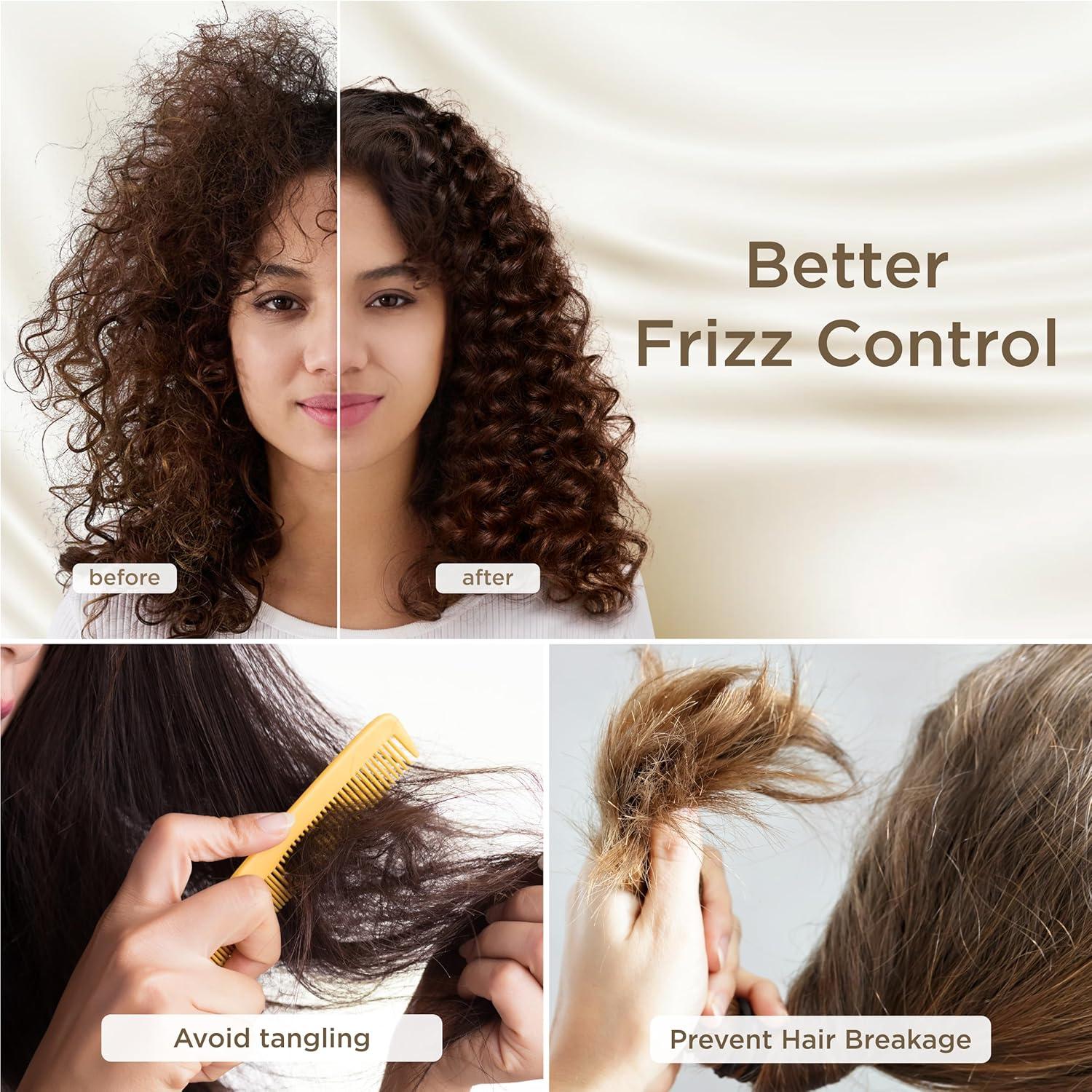 Funda de Almohada de Satén Bedsure 2 Pack Estándar 50.8x66 cm Gris