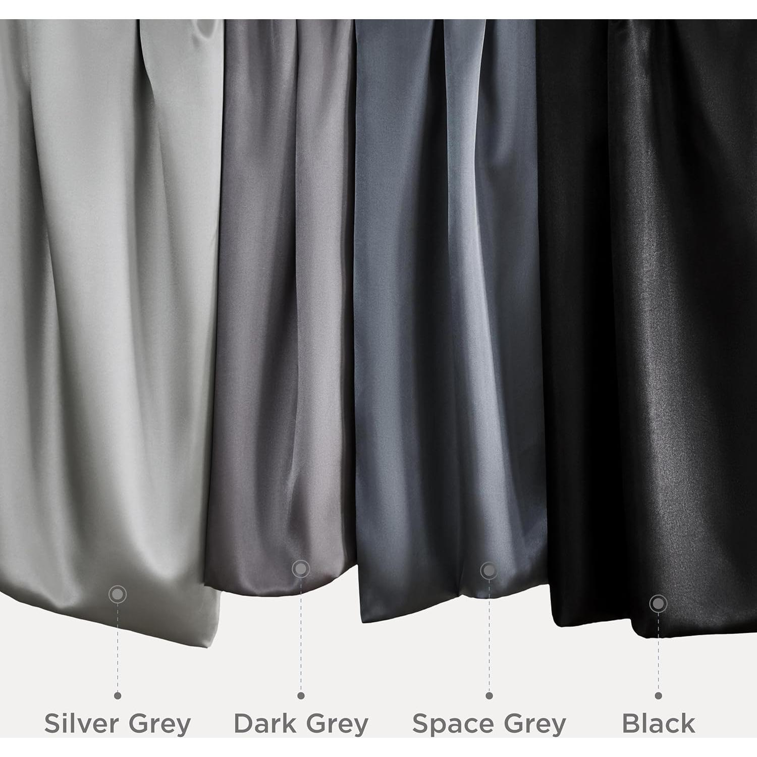 Funda de Almohada de Satén Bedsure 2 Pack Estándar 50.8x66 cm Gris