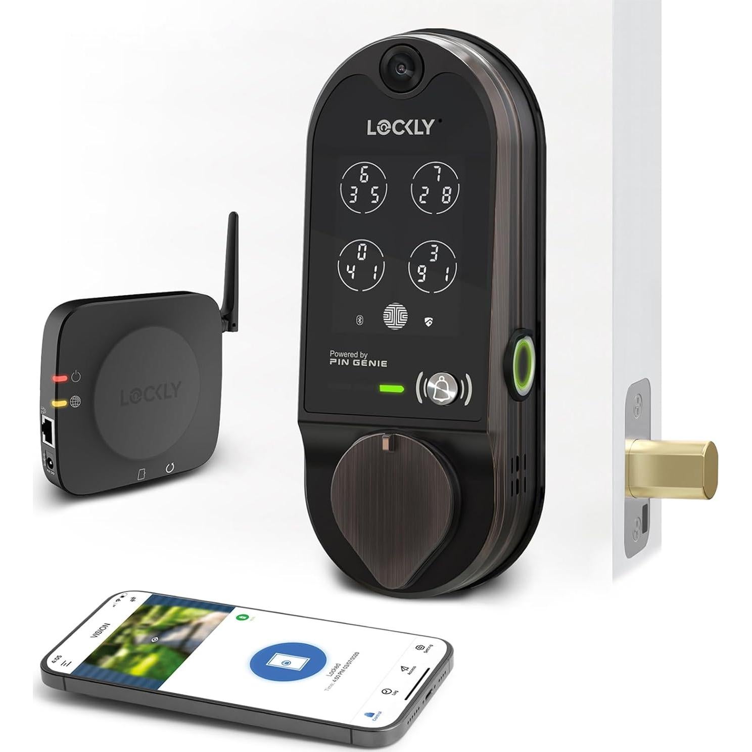 Cerradura Inteligente Lockly Vision con Timbre HD - Bronce