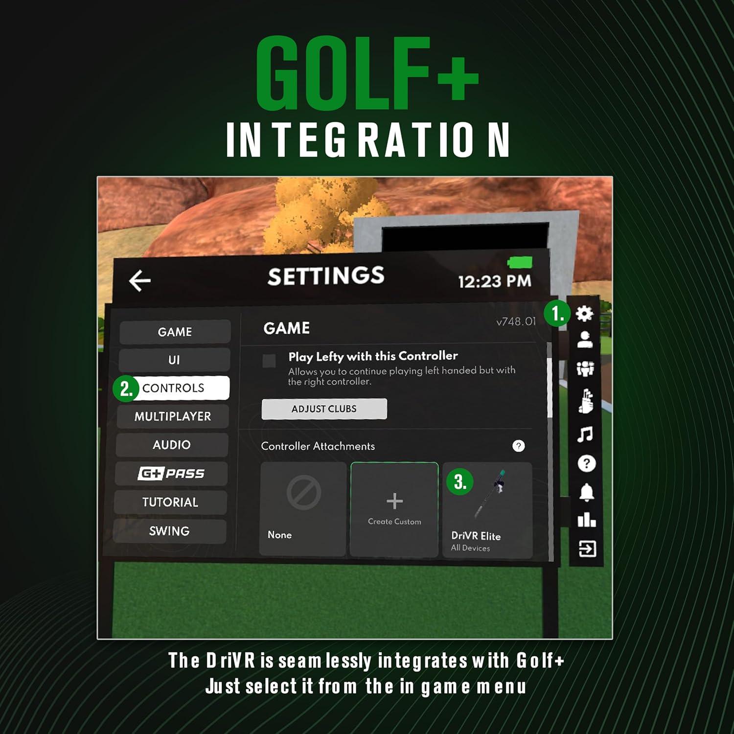 Mango de Golf VR DeadEyeVR Elite para Quest 2, 3 y Pro
