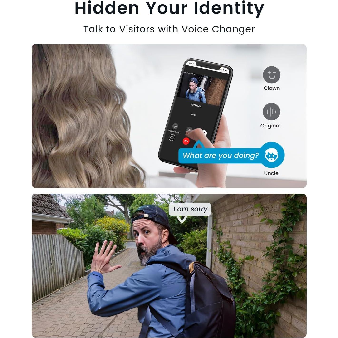 Cámara de Timbre Inalámbrica ieGeek Bell J1 2K con Audio