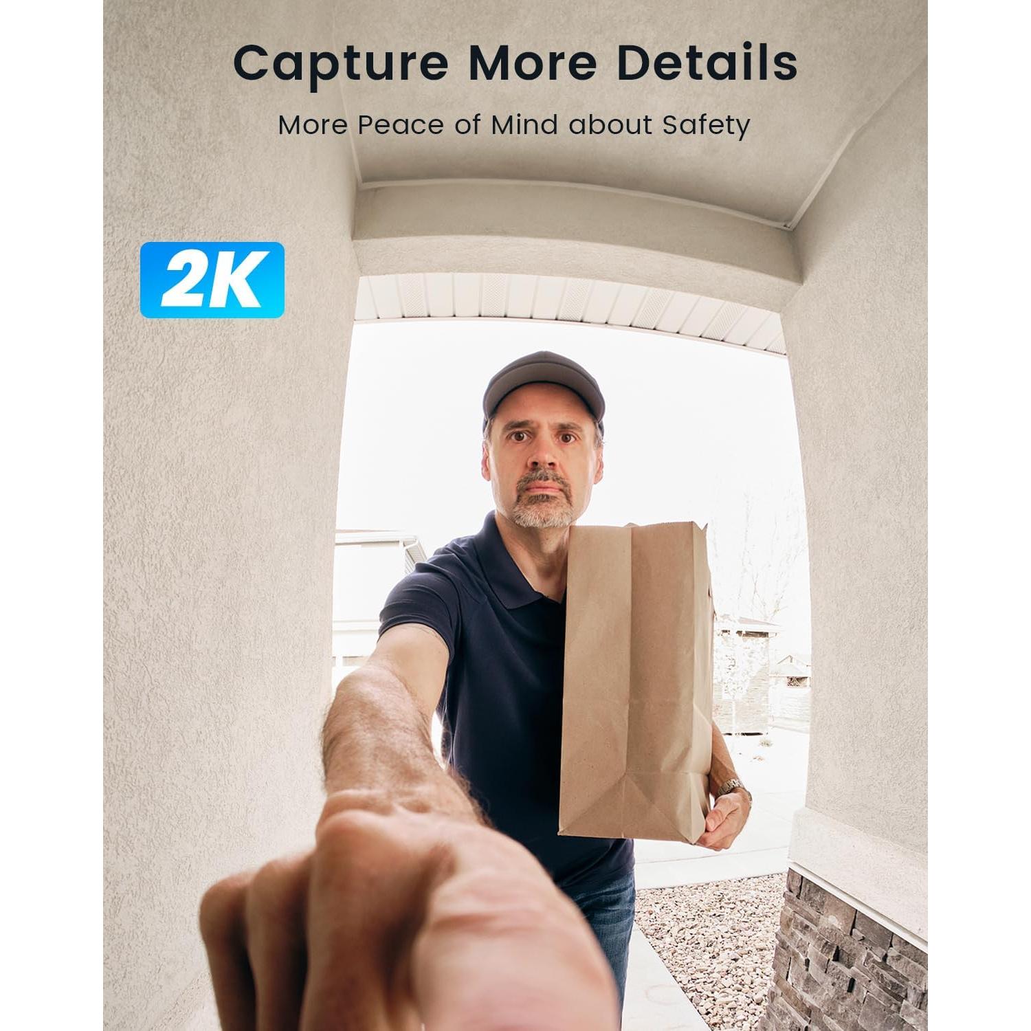 Cámara de Timbre Inalámbrica ieGeek Bell J1 2K con Audio