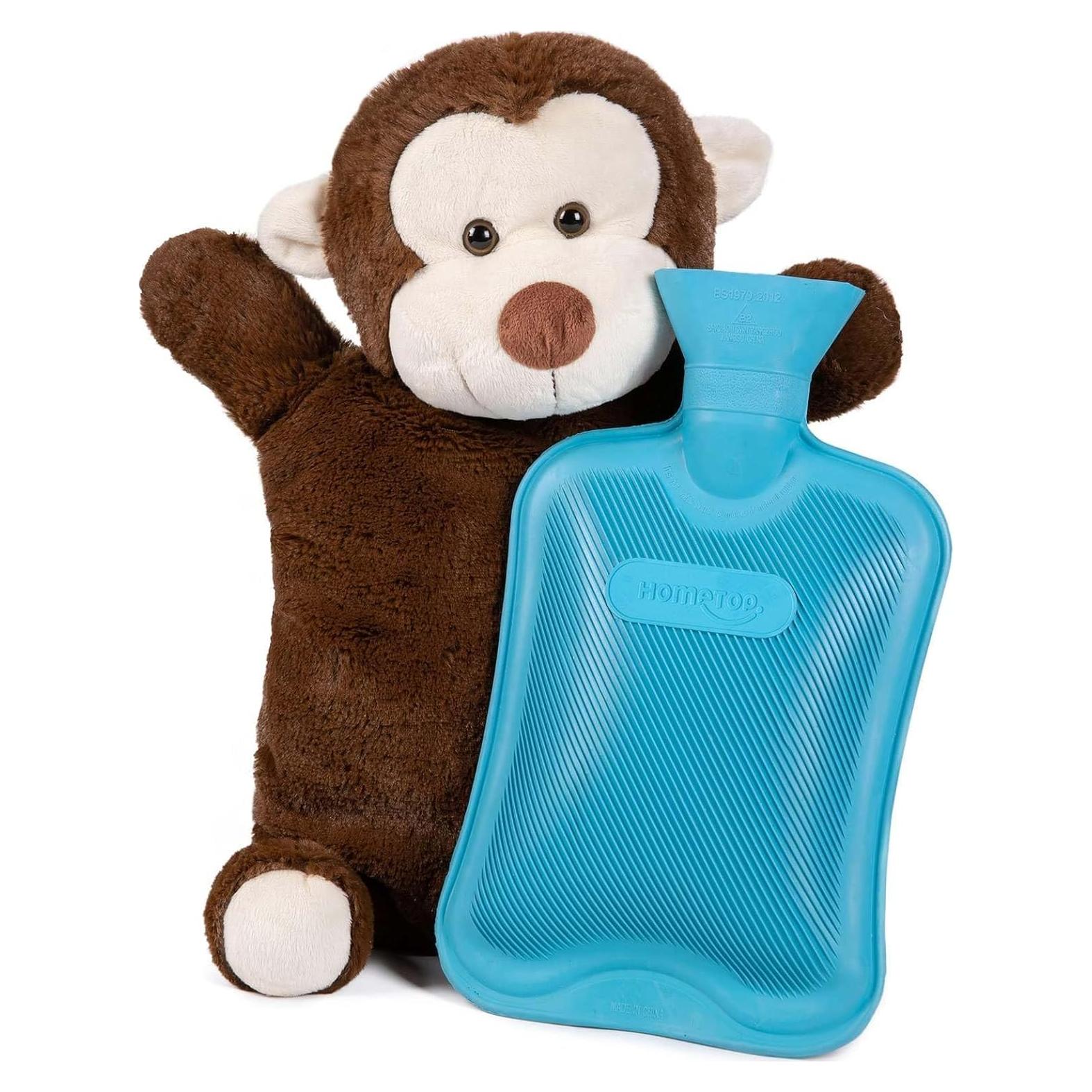 Botella de Agua Caliente HomeTop 2L con Funda de Mono Azul