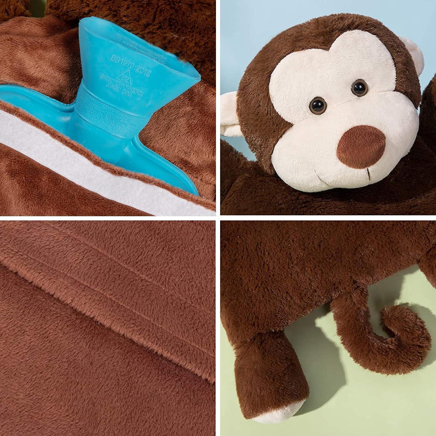 Botella de Agua Caliente HomeTop 2L con Funda de Mono Azul