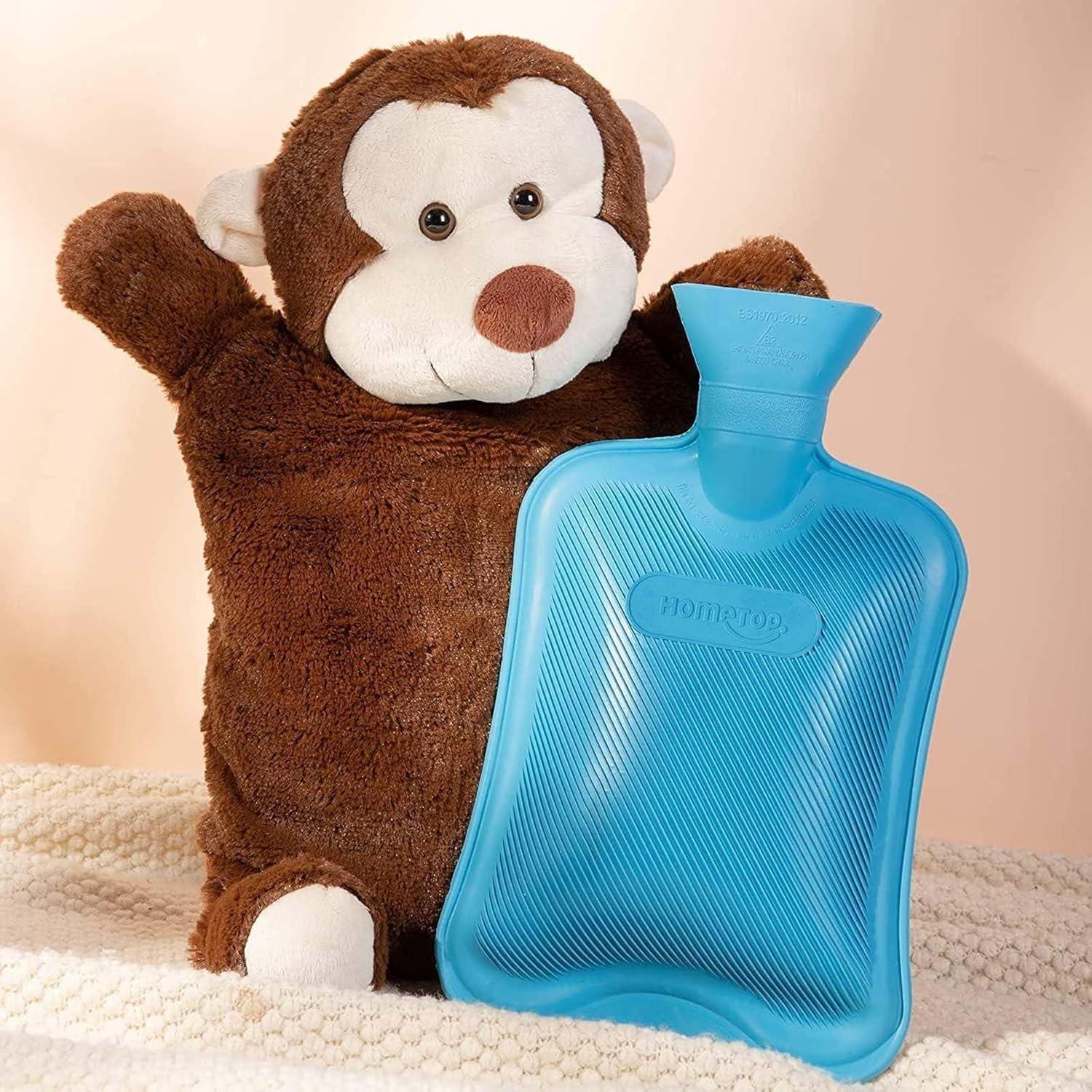 Botella de Agua Caliente HomeTop 2L con Funda de Mono Azul