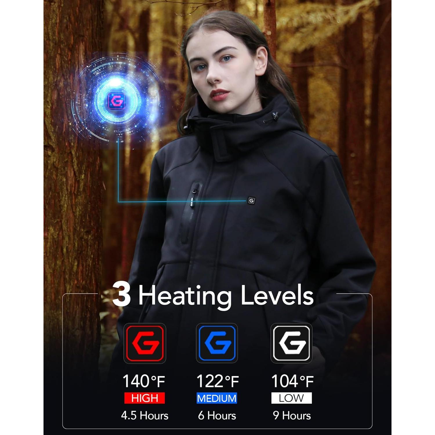 Chaqueta Térmica Joohoo para Mujeres con Batería 18400mAh