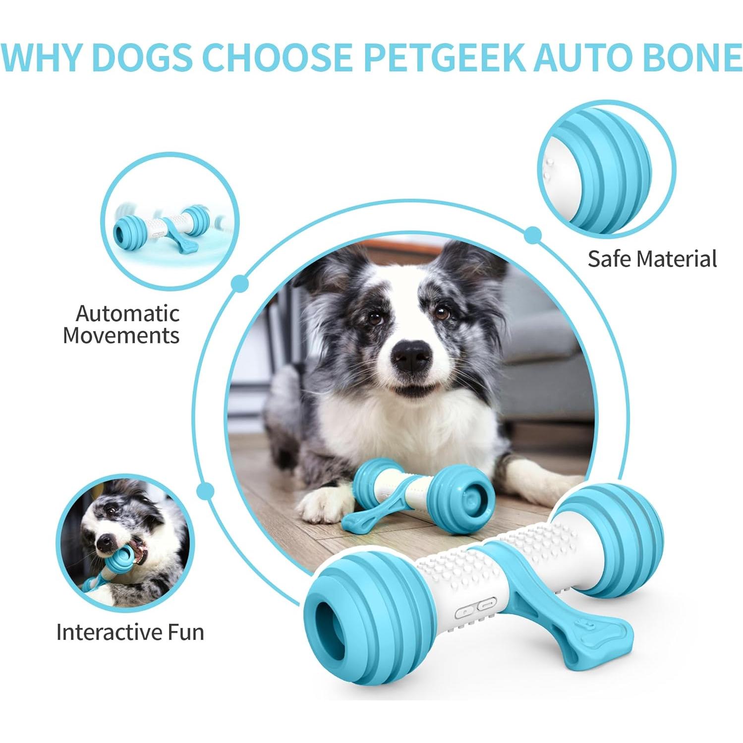 Juguete Interactivo para Perros PETGEEK Hueso Electrónico Azul