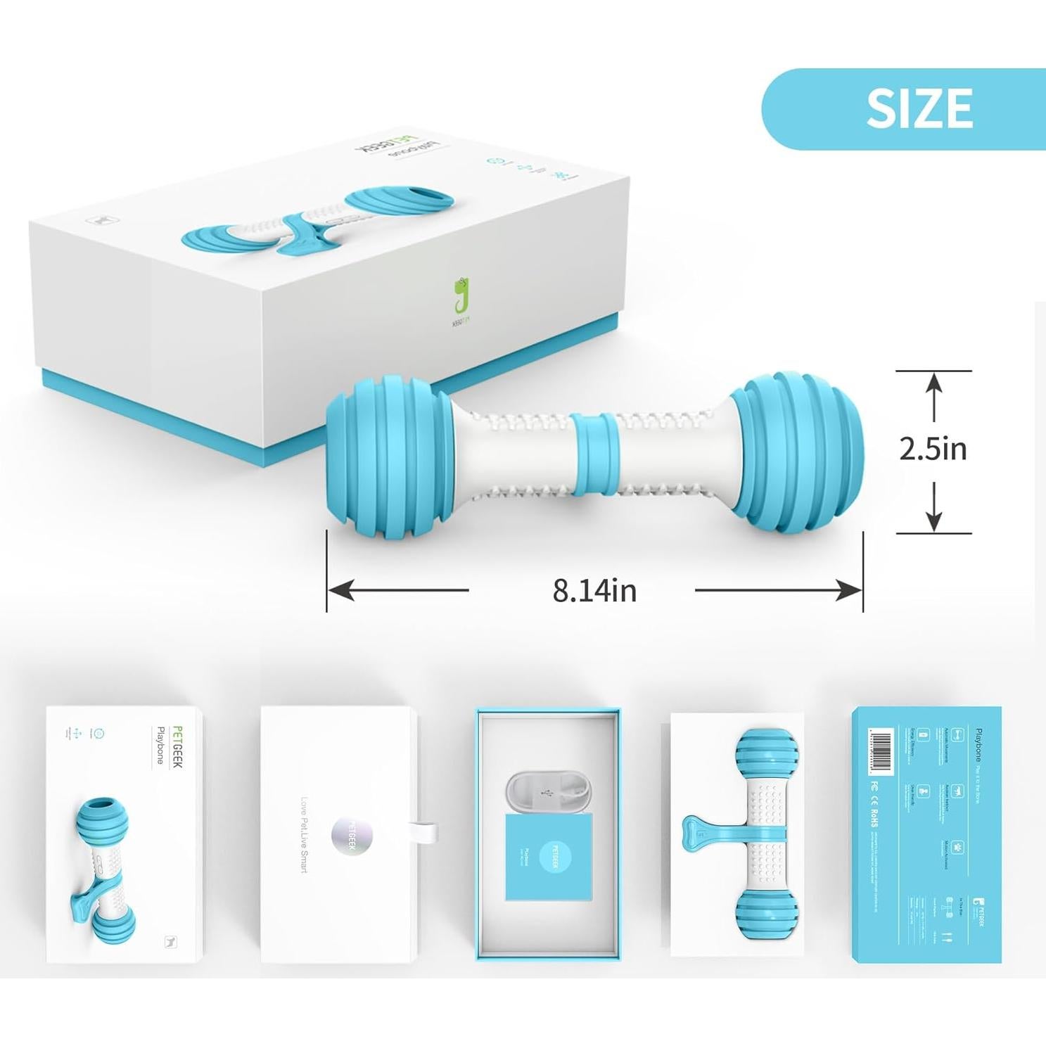 Juguete Interactivo para Perros PETGEEK Hueso Electrónico Azul