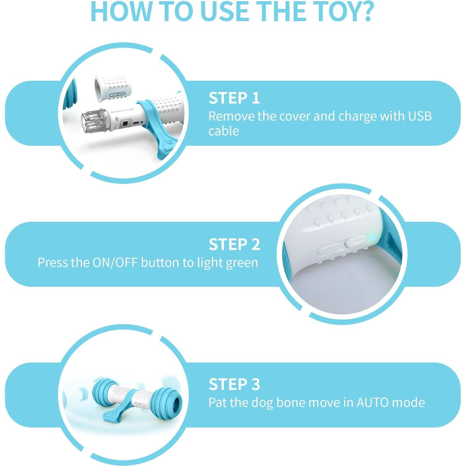 Juguete Interactivo para Perros PETGEEK Hueso Electrónico Azul