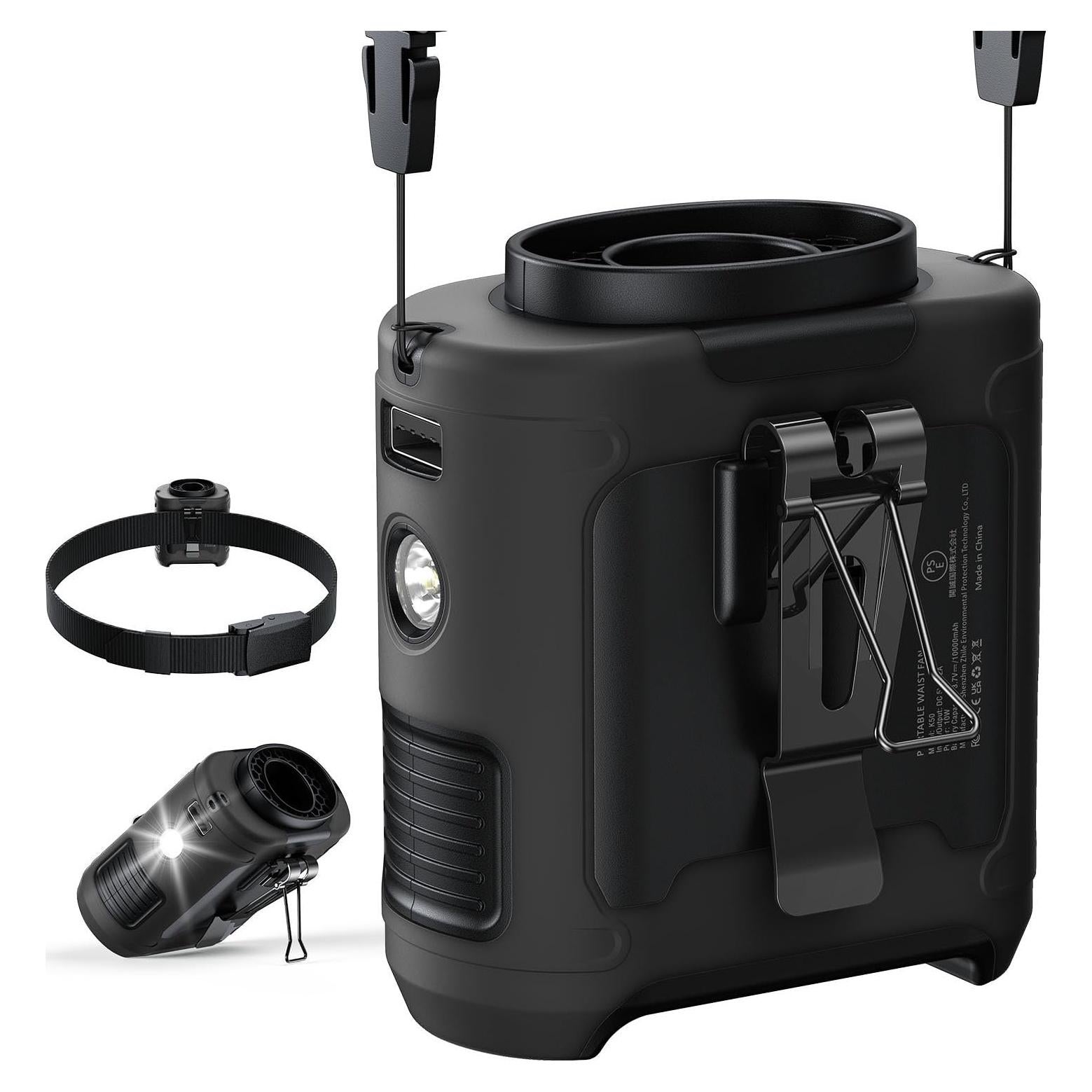 Ventilador portátil de cintura Owlrun K50 10000mAh 5 velocidades