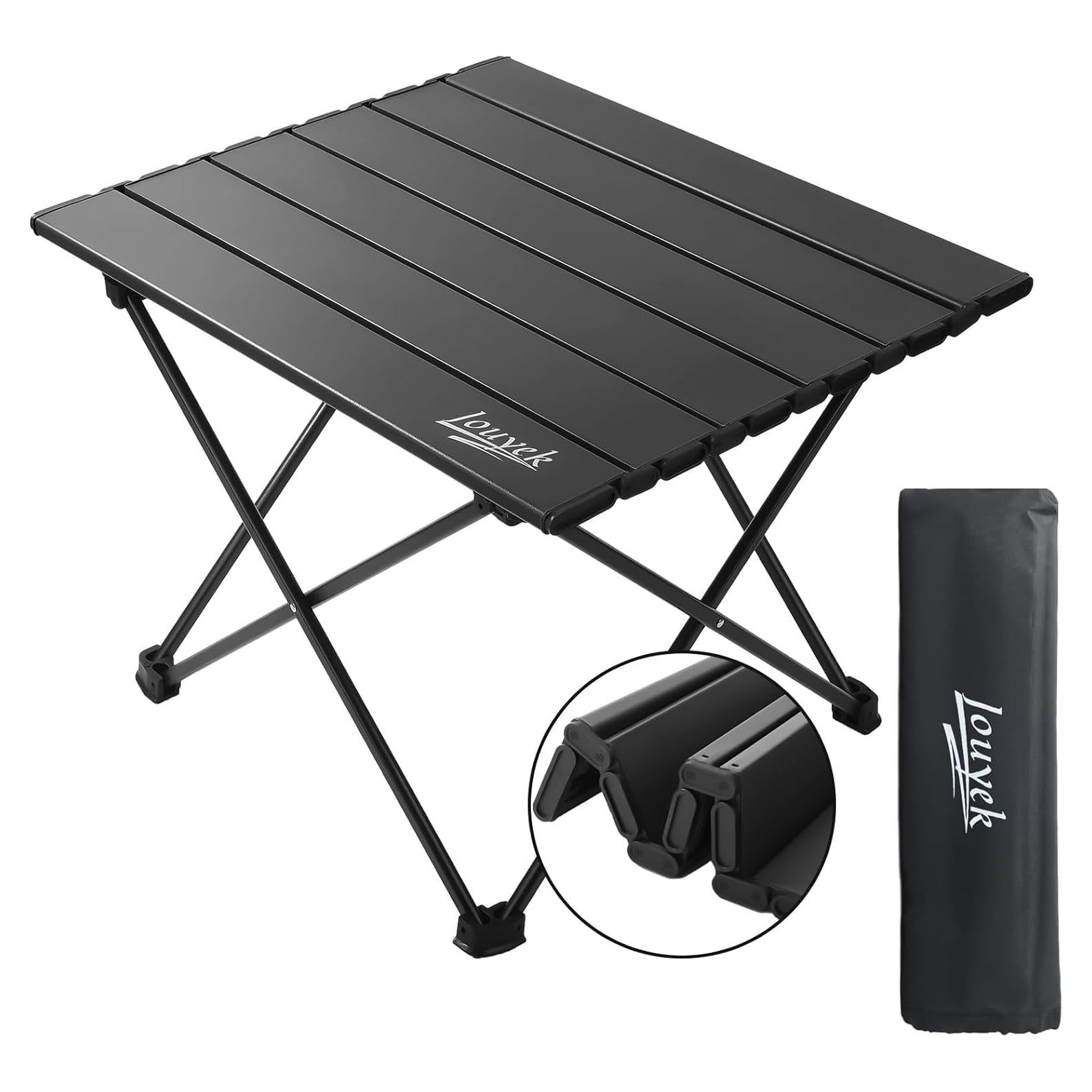 Mesa Plegable de Aluminio JOUYEK 40x34 cm Negra para Camping