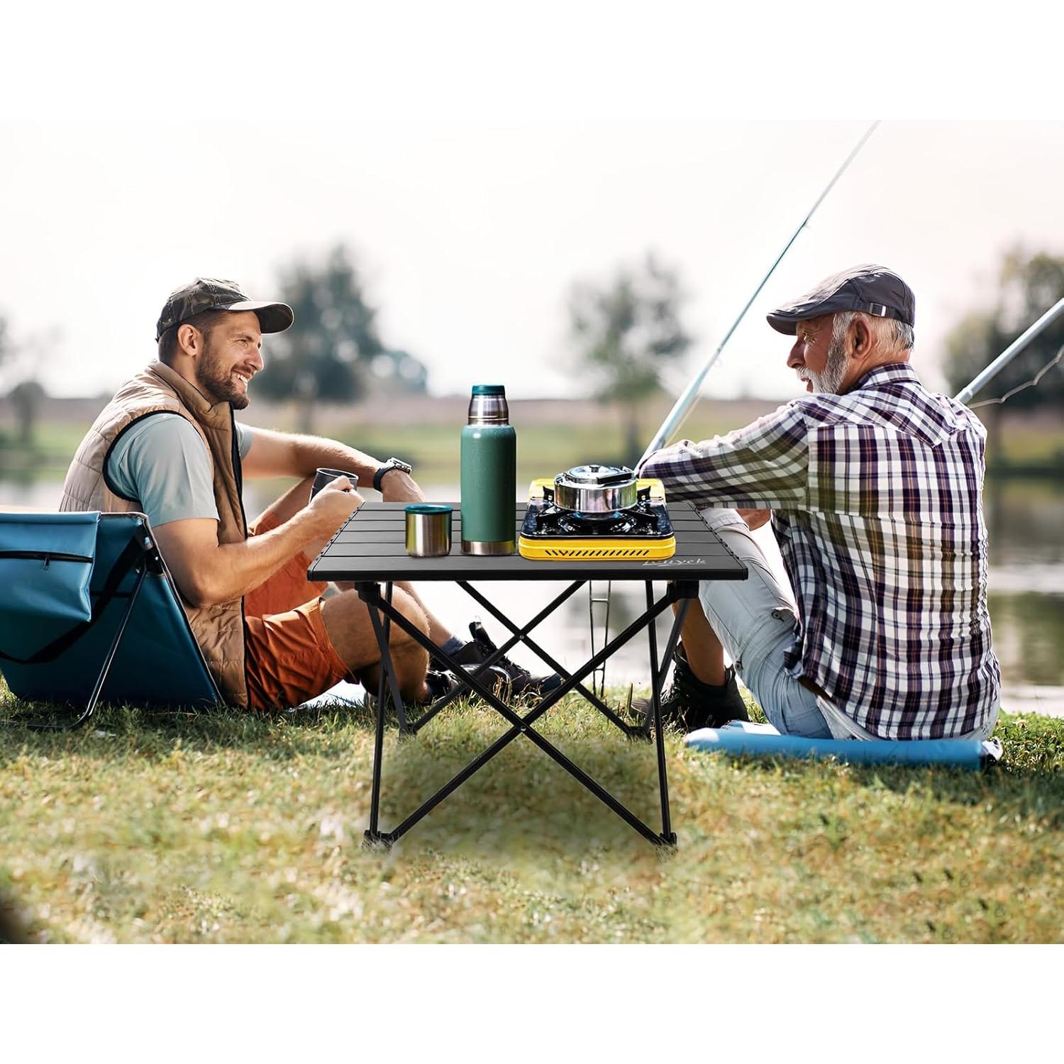 Mesa Plegable de Aluminio JOUYEK 40x34 cm Negra para Camping