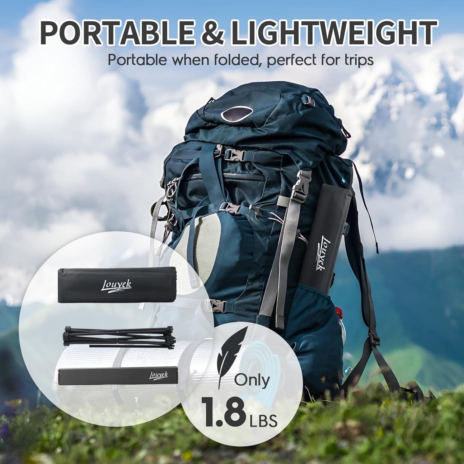 Mesa Plegable de Aluminio JOUYEK 40x34 cm Negra para Camping