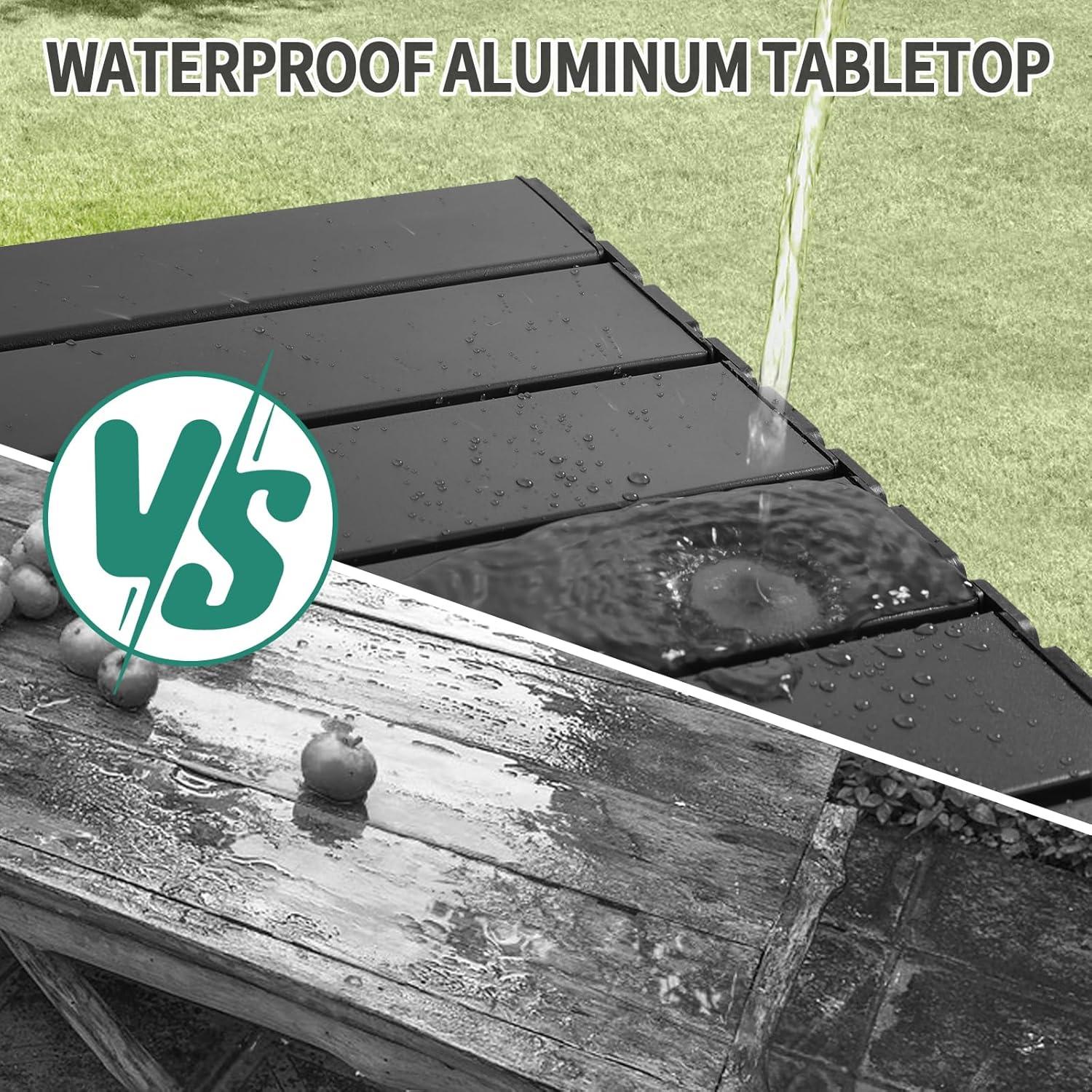 Mesa Plegable de Aluminio JOUYEK 40x34 cm Negra para Camping