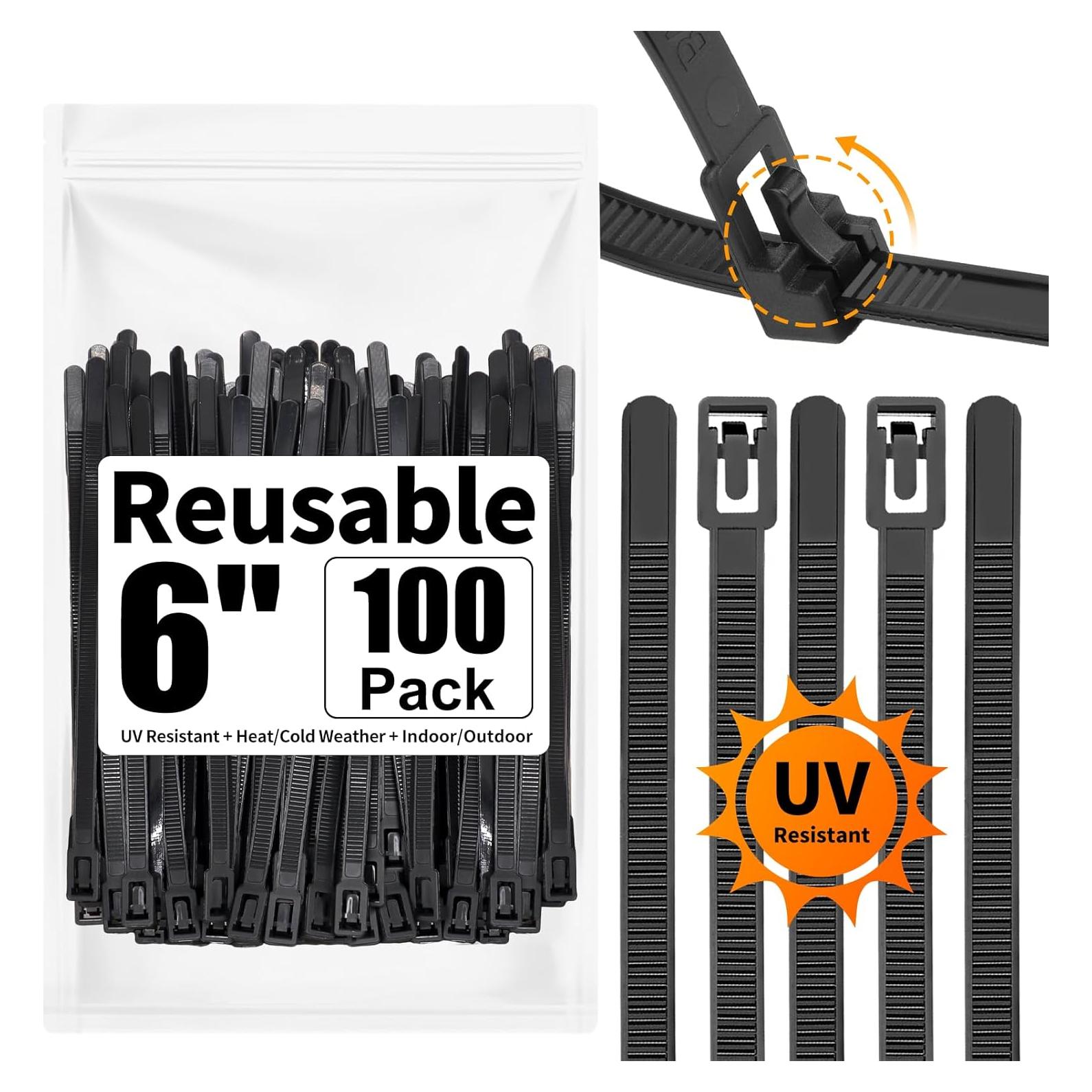 Bridas Reutilizables SOOOEC 15cm 100 Piezas Resistentes UV