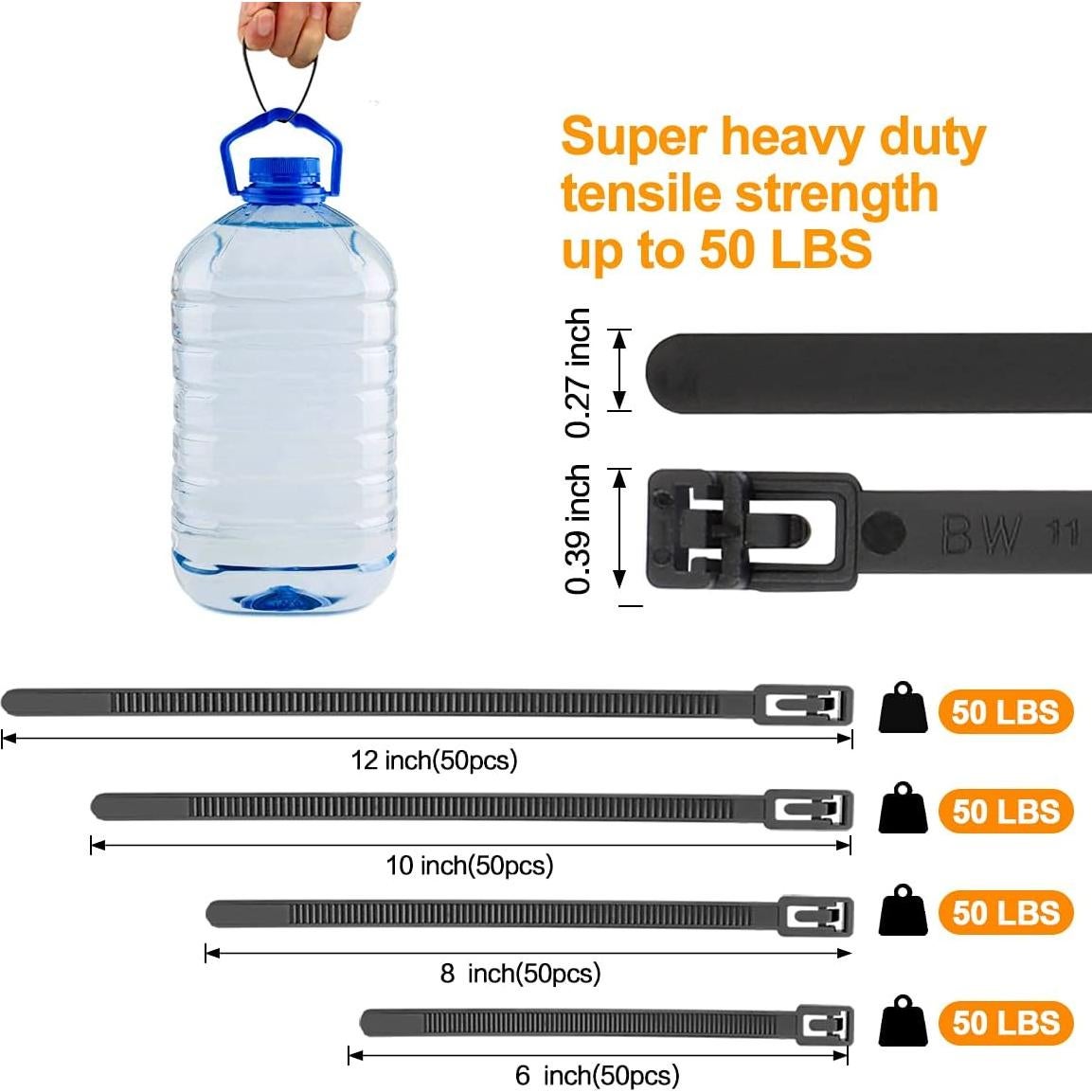 Bridas Reutilizables SOOOEC 15cm 100 Piezas Resistentes UV