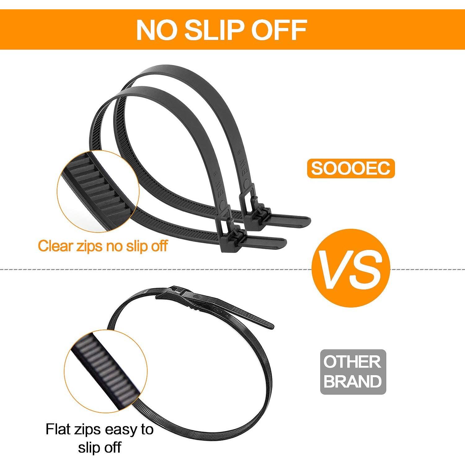 Bridas Reutilizables SOOOEC 15cm 100 Piezas Resistentes UV