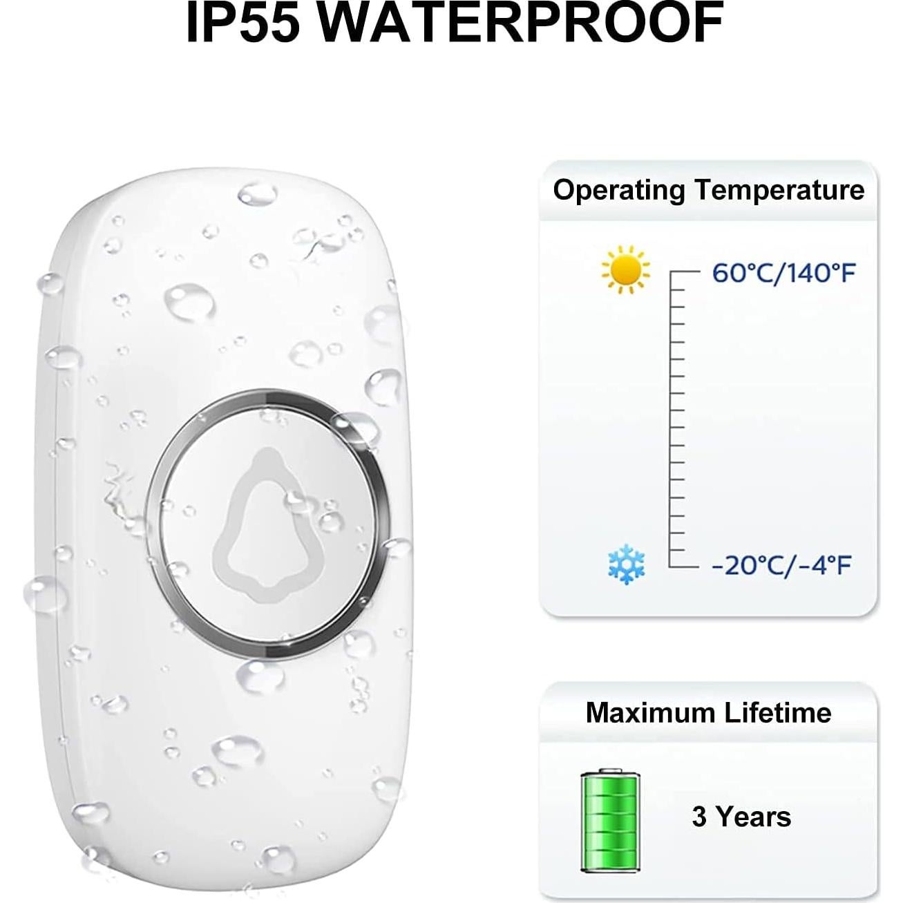 Timbre Inalámbrico SECRUI M520+F55 300m 58 Melodías