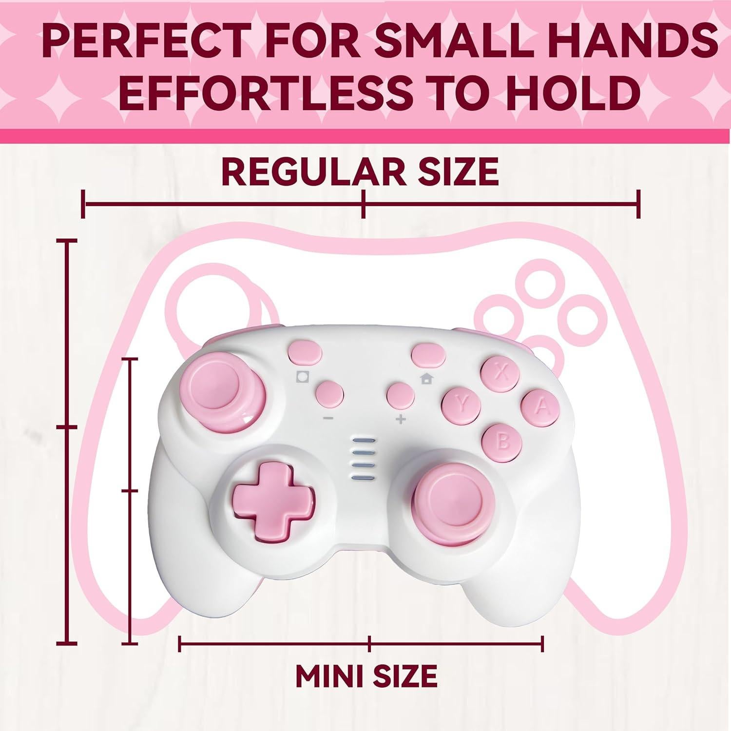 Controlador Inalámbrico TurbX Mini Mate Rosa para Switch y PC
