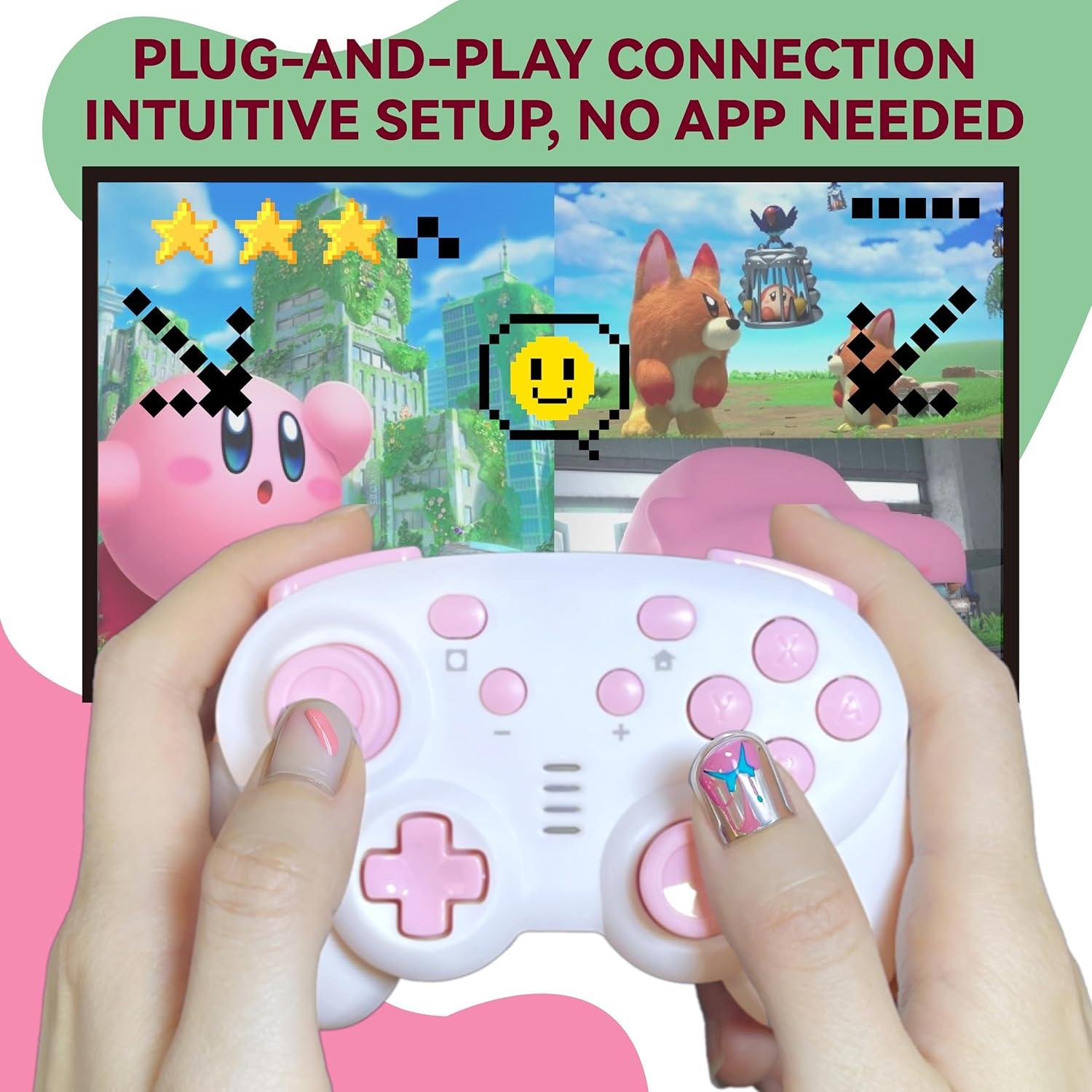 Controlador Inalámbrico TurbX Mini Mate Rosa para Switch y PC