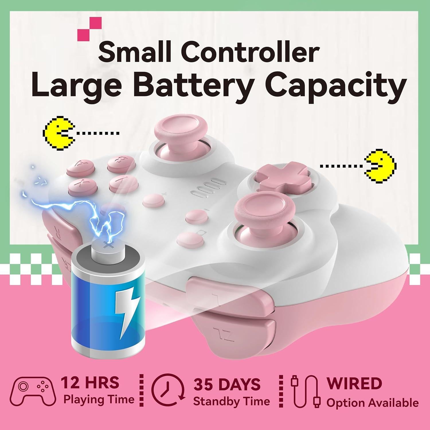 Controlador Inalámbrico TurbX Mini Mate Rosa para Switch y PC