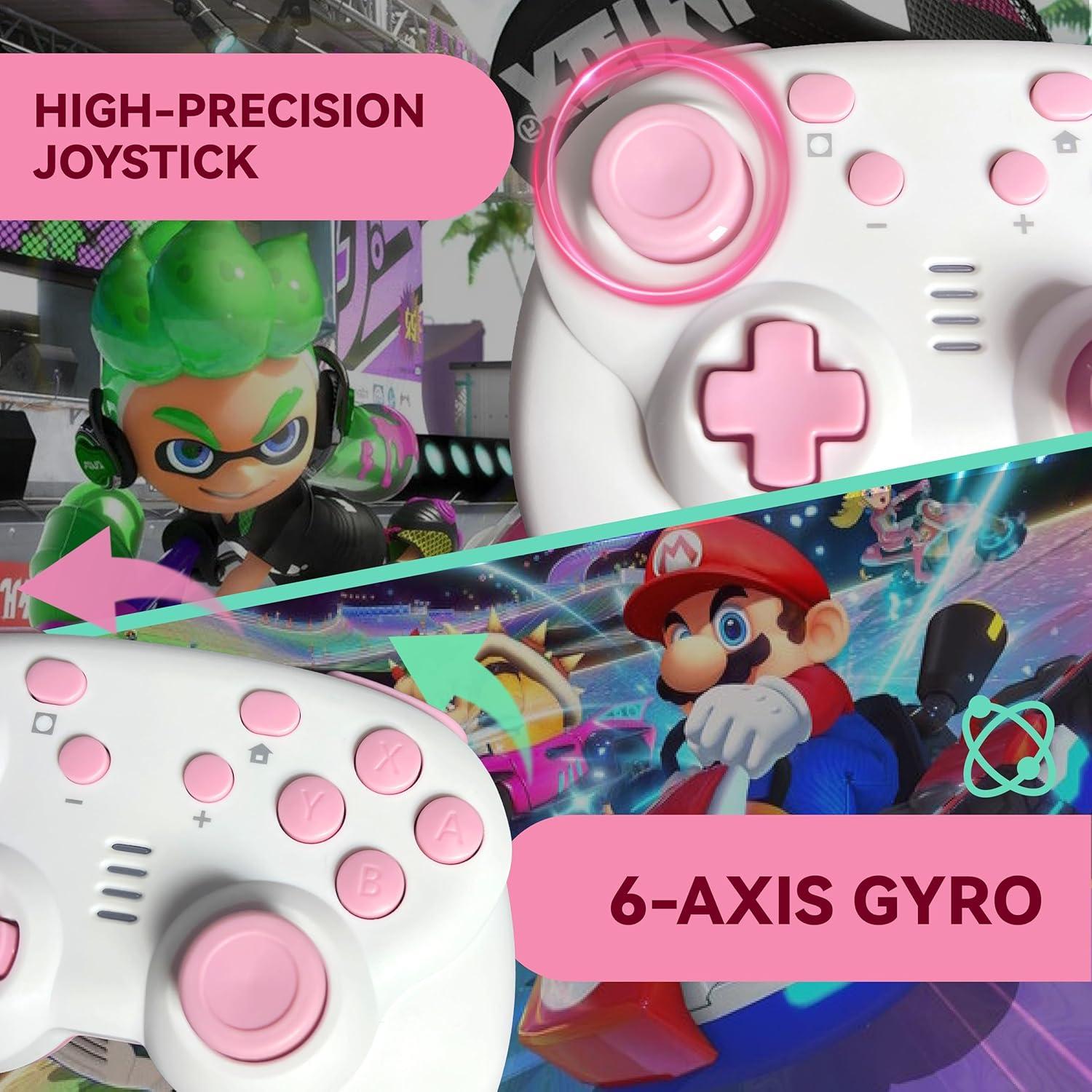 Controlador Inalámbrico TurbX Mini Mate Rosa para Switch y PC