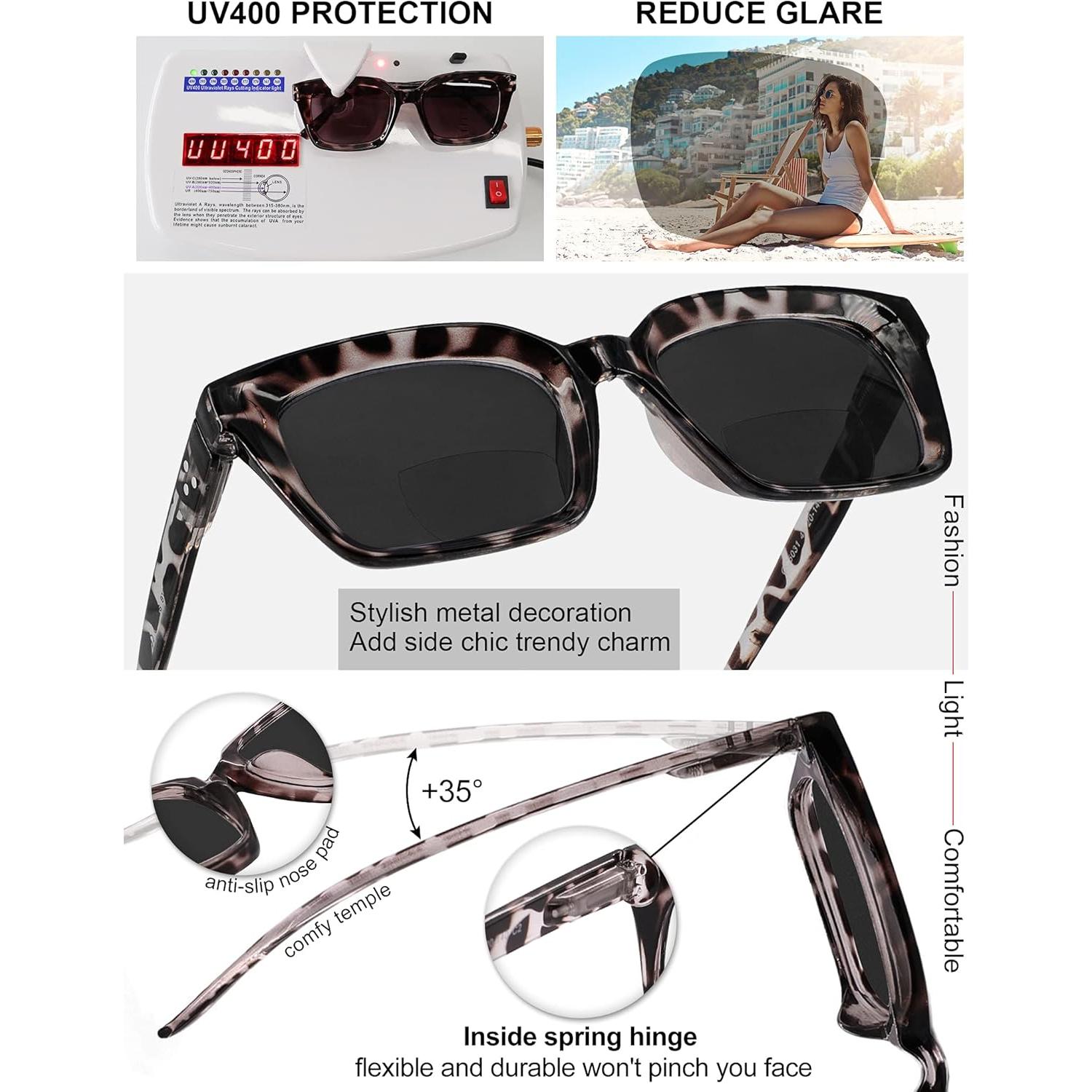 Gafas de Sol Bifocales MARE AZZURO Leopardo 2.5 para Mujeres