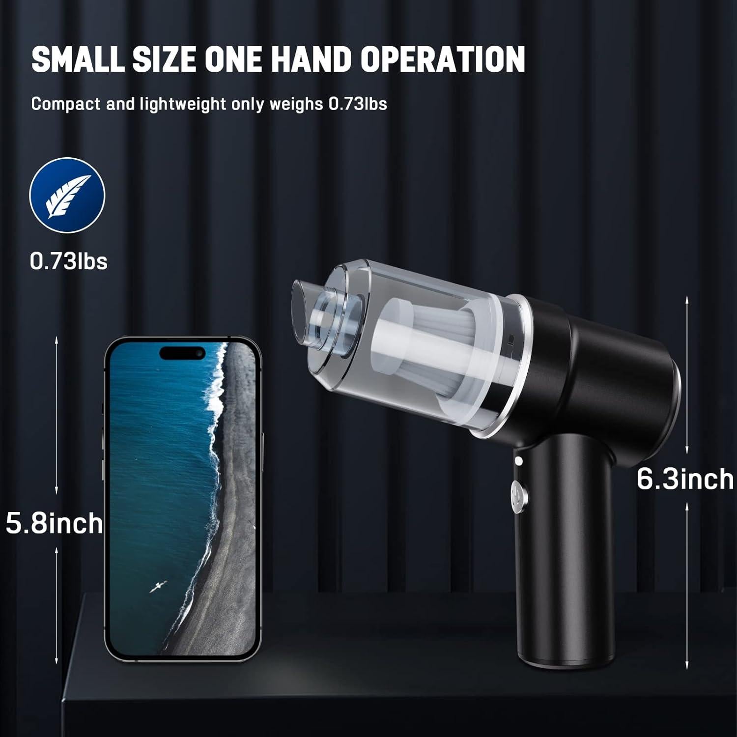 Aspiradora Mini Inalámbrica Lovyi 2 en 1 con LED 120W